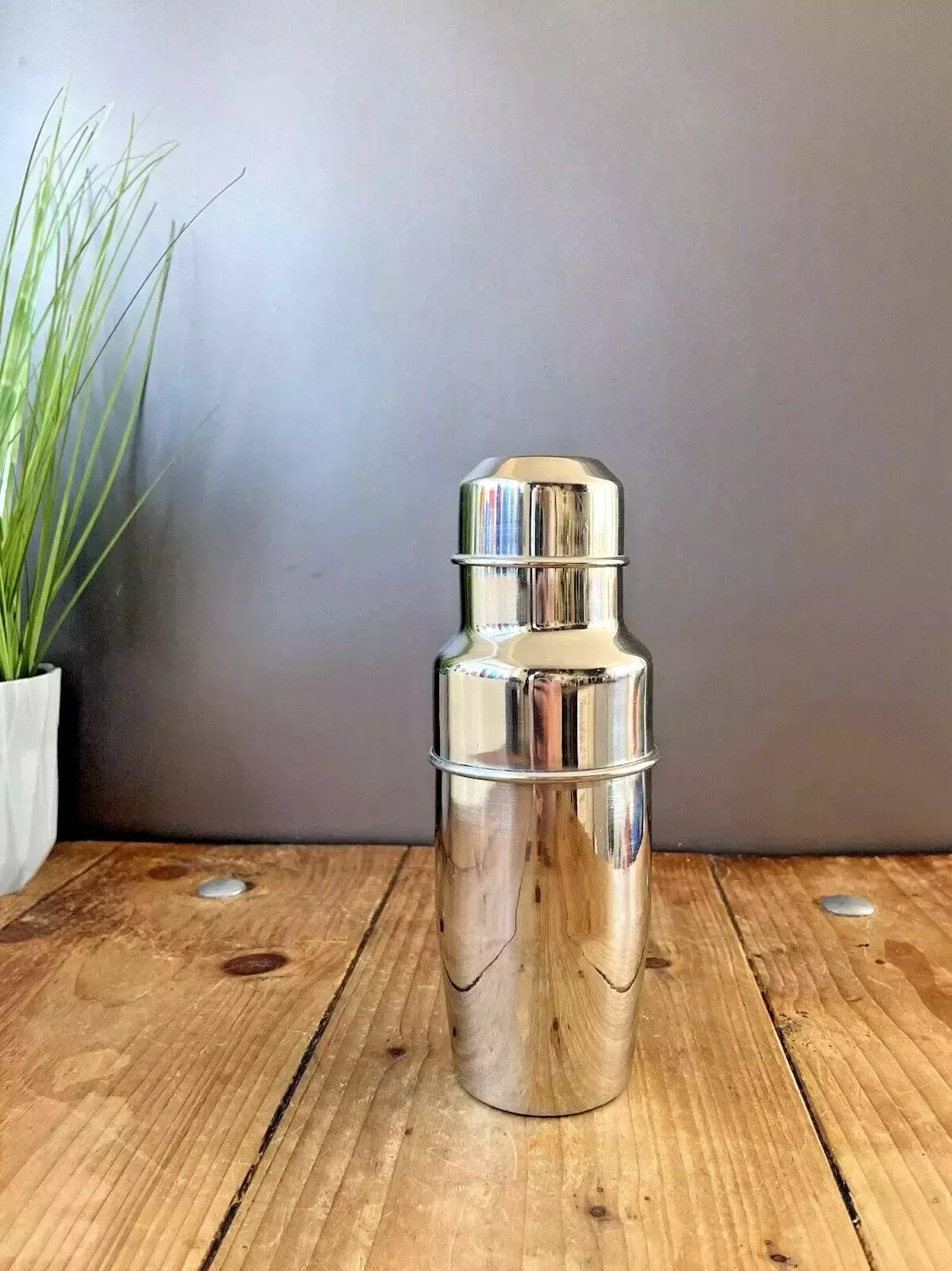 Superb Italian Designer 70's Pran Inox Plated Steel Cocktail Shaker Bar Cabinet photo Home Decor