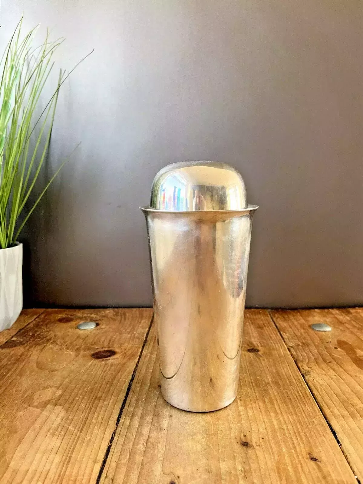 Swedish Art Deco Gab Streamline Silver Plated Cocktail Shaker Bar Cabinet Gense photo for sale