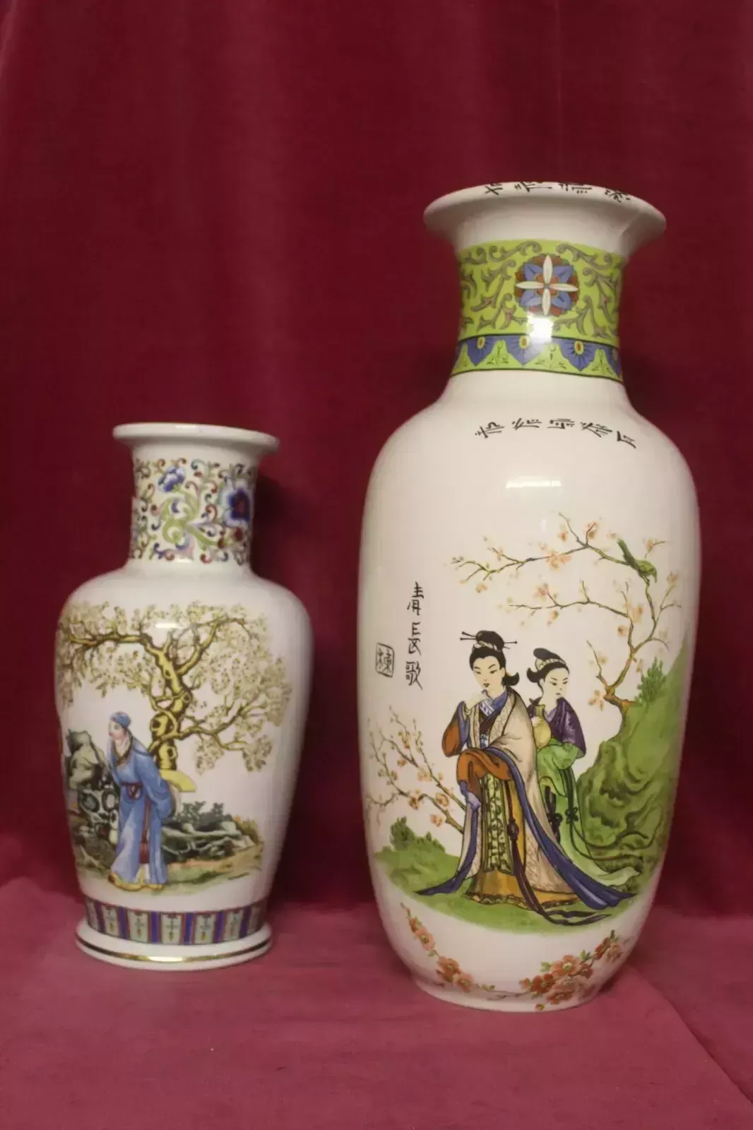 photo vinterior Antiques Enameled Porcelain & Pottery Ginger Vase Chinese Hand Painted
