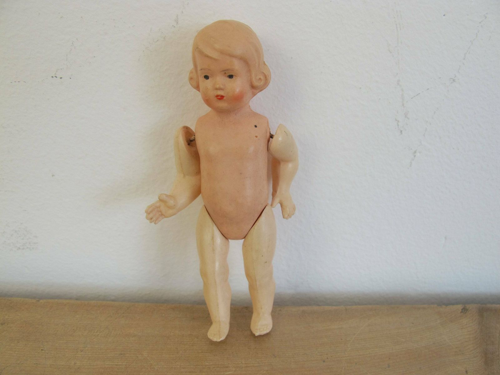 Celluloid Schildkröt Doll 3.5 Inches Tall, Turtle Brand. German Jointed Celluloid Doll photo furniture