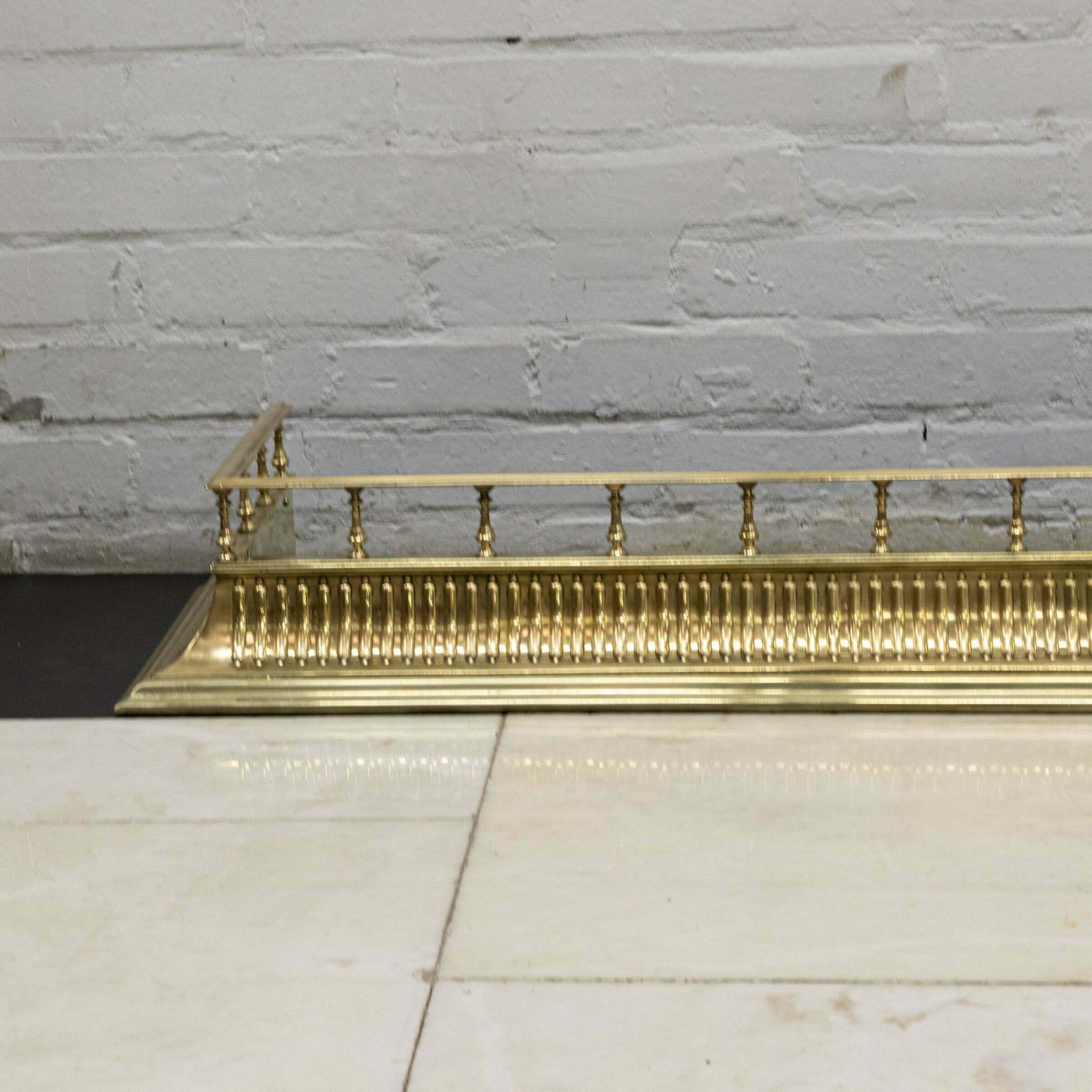 Antique Brass Fireplace Fender photo 750.0