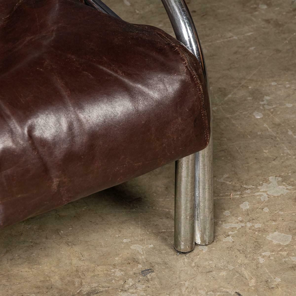 A 20th Century Italian Brown Leather Sofa By Gae Aulenti For Poltronova C.1962 photo vinterior