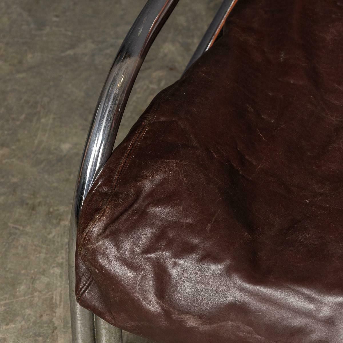 photo for sale A 20th Century Italian Brown Leather Sofa By Gae Aulenti For Poltronova C.1962