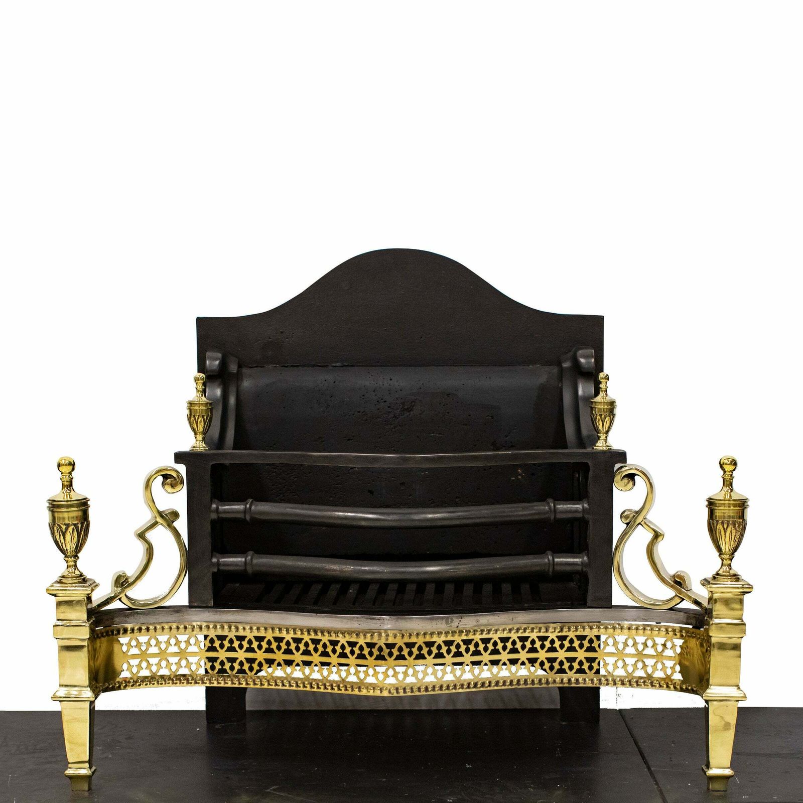 Reclaimed Cast Iron And Brass Fire Basket