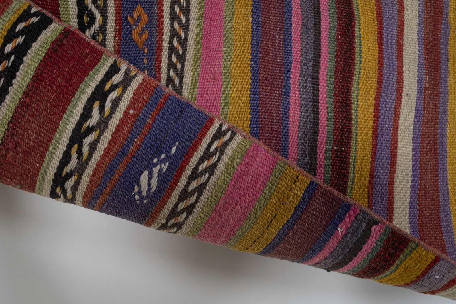 1970s Vıntage Turkish Oushak Handmade Wool Kilim Rug photo 400.0