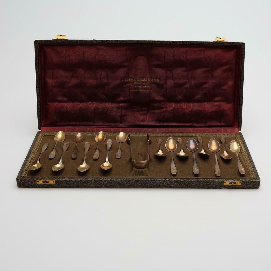 photo for sale Exclusive Tea Coffee Spoons, 47 Pcs. Sterling Silver & Rare Collection 4 Set Box