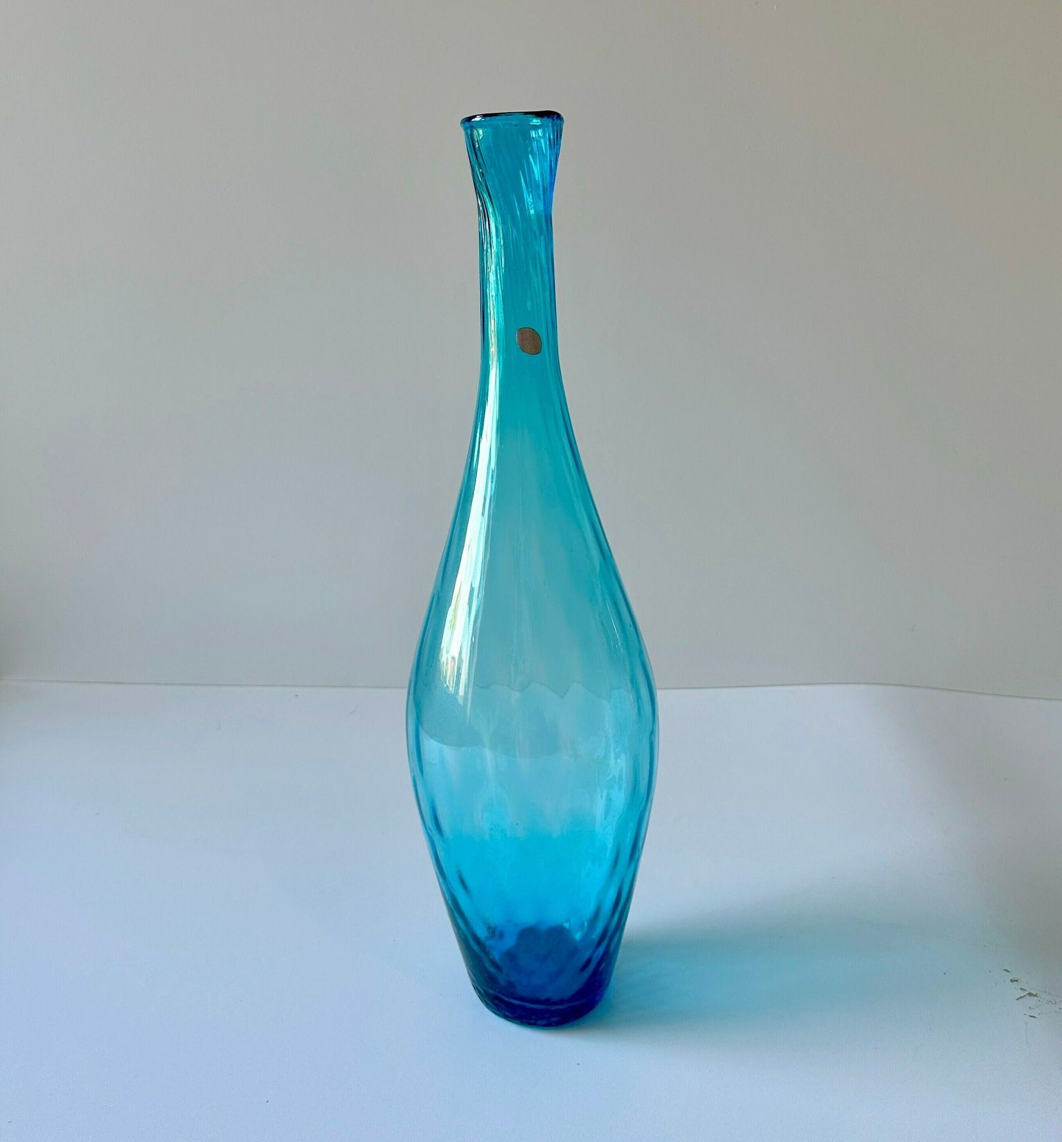Tall Vintage Blue Italian Handblown Vase, Italy 1960s. photo furniture