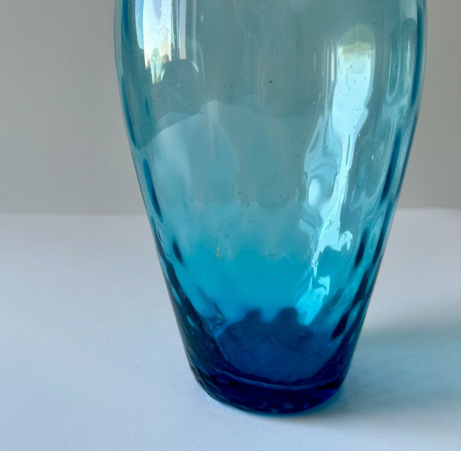 Tall Vintage Blue Italian Handblown Vase, Italy 1960s. photo for sale