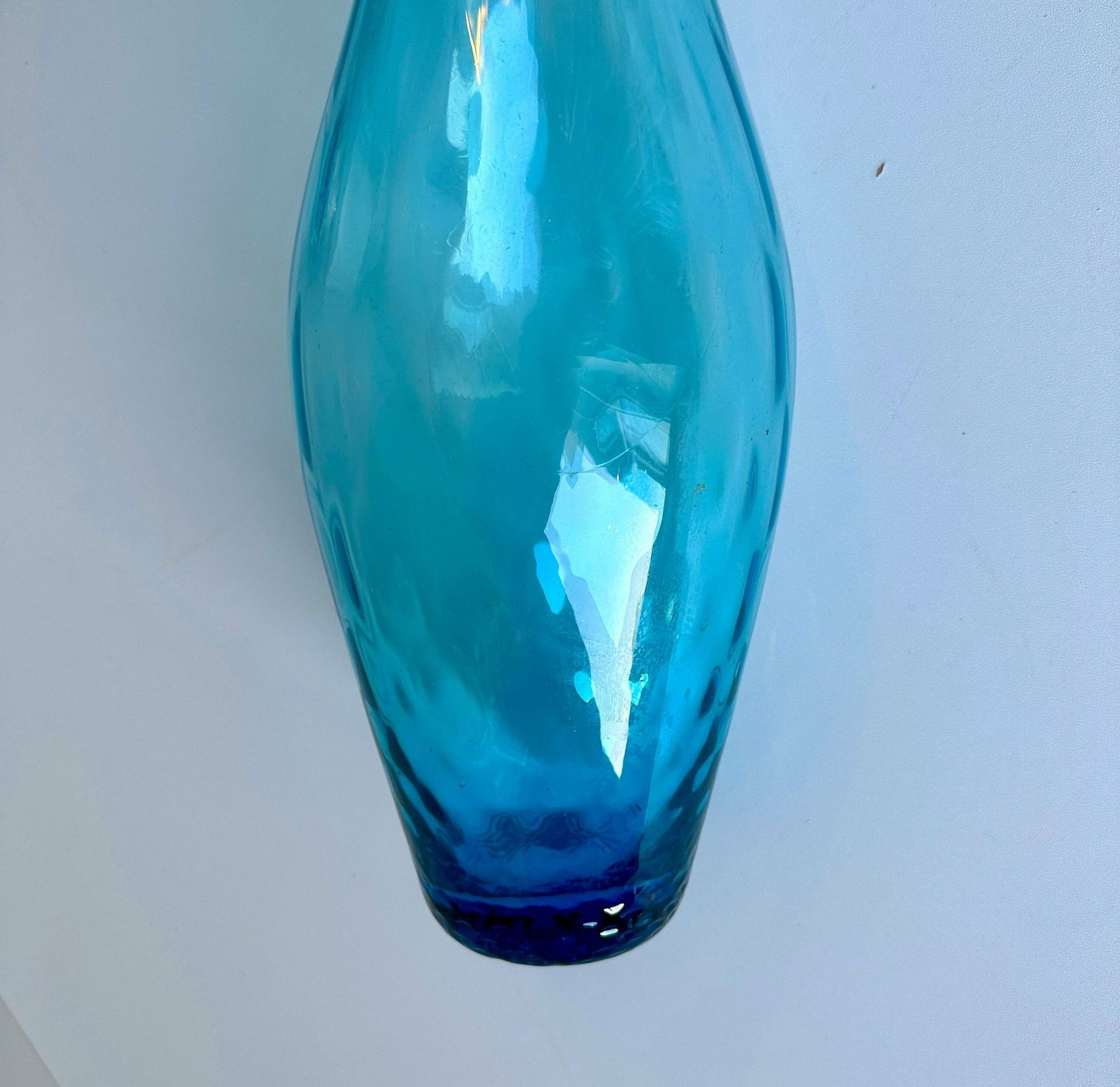 photo furniture Tall Vintage Blue Italian Handblown Vase, Italy 1960s.