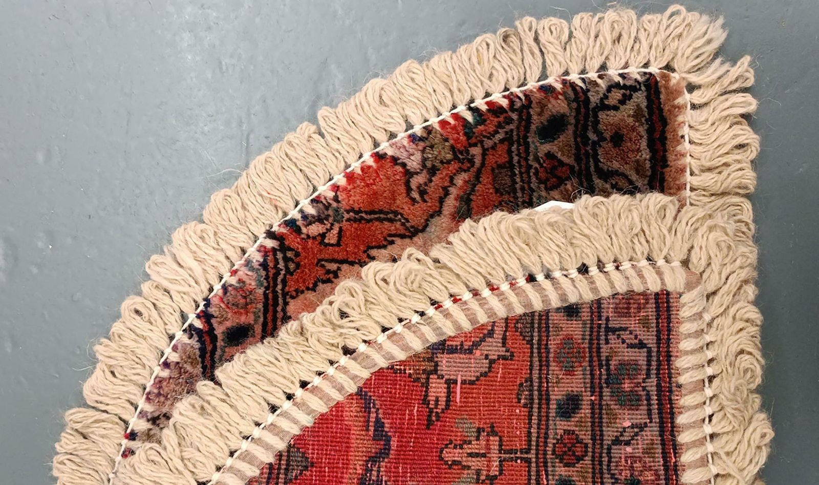 Handmade Rug Doormat Oriental Rug Semi Circular Interior Carpet Mat Entrance Way photo 380.0