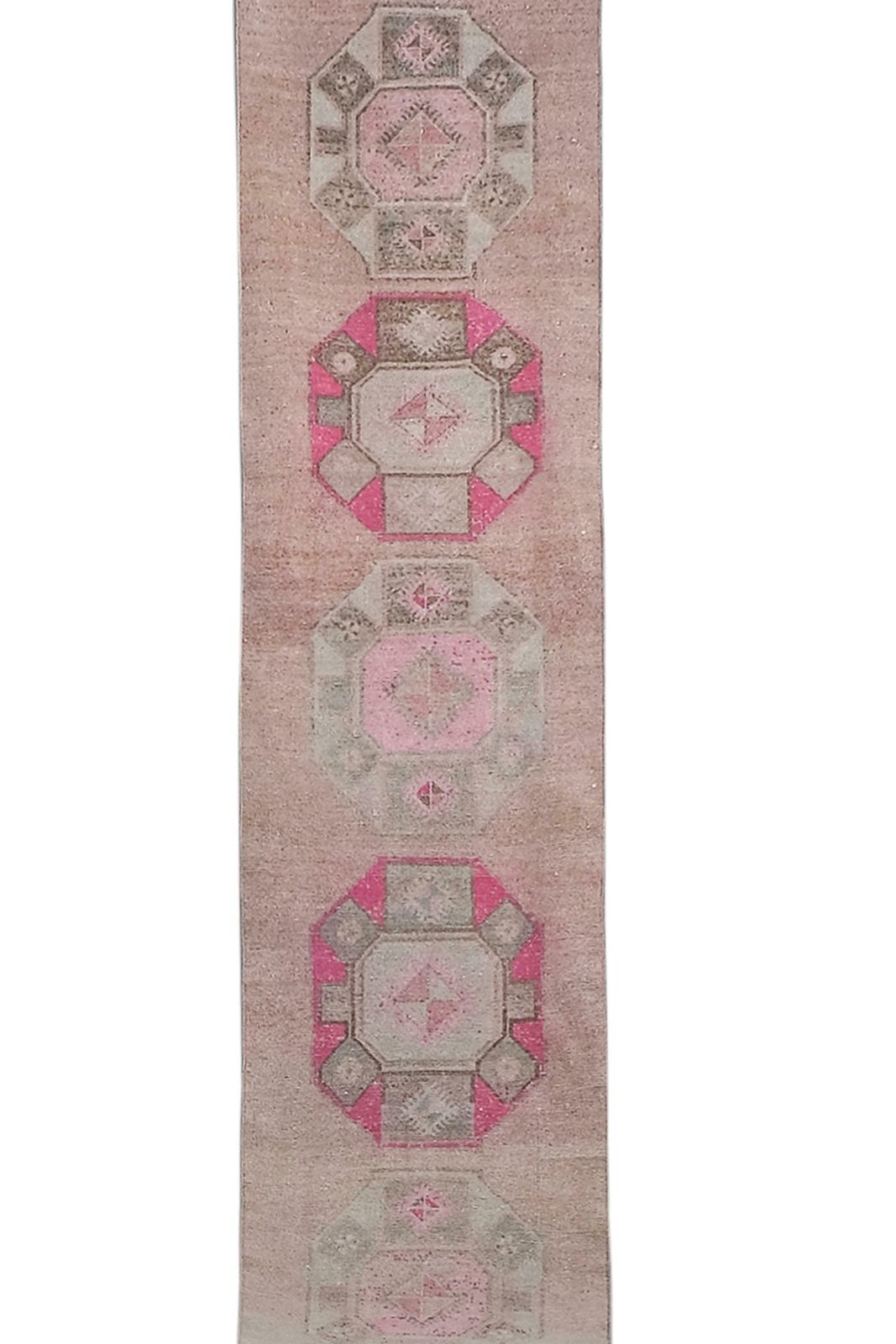 1960s Distressed Extra Long Turkish Runner Rug   Stair Carpet 2'6'' X 24'1'' photo Textiles