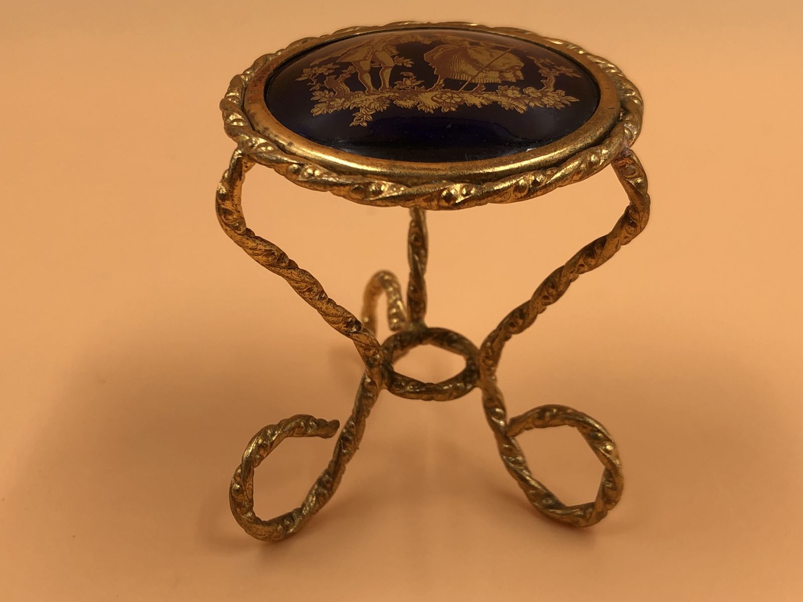 photo for sale Limoges Fragonard Porcelain France Miniature Furniture Set With Courting Couple.