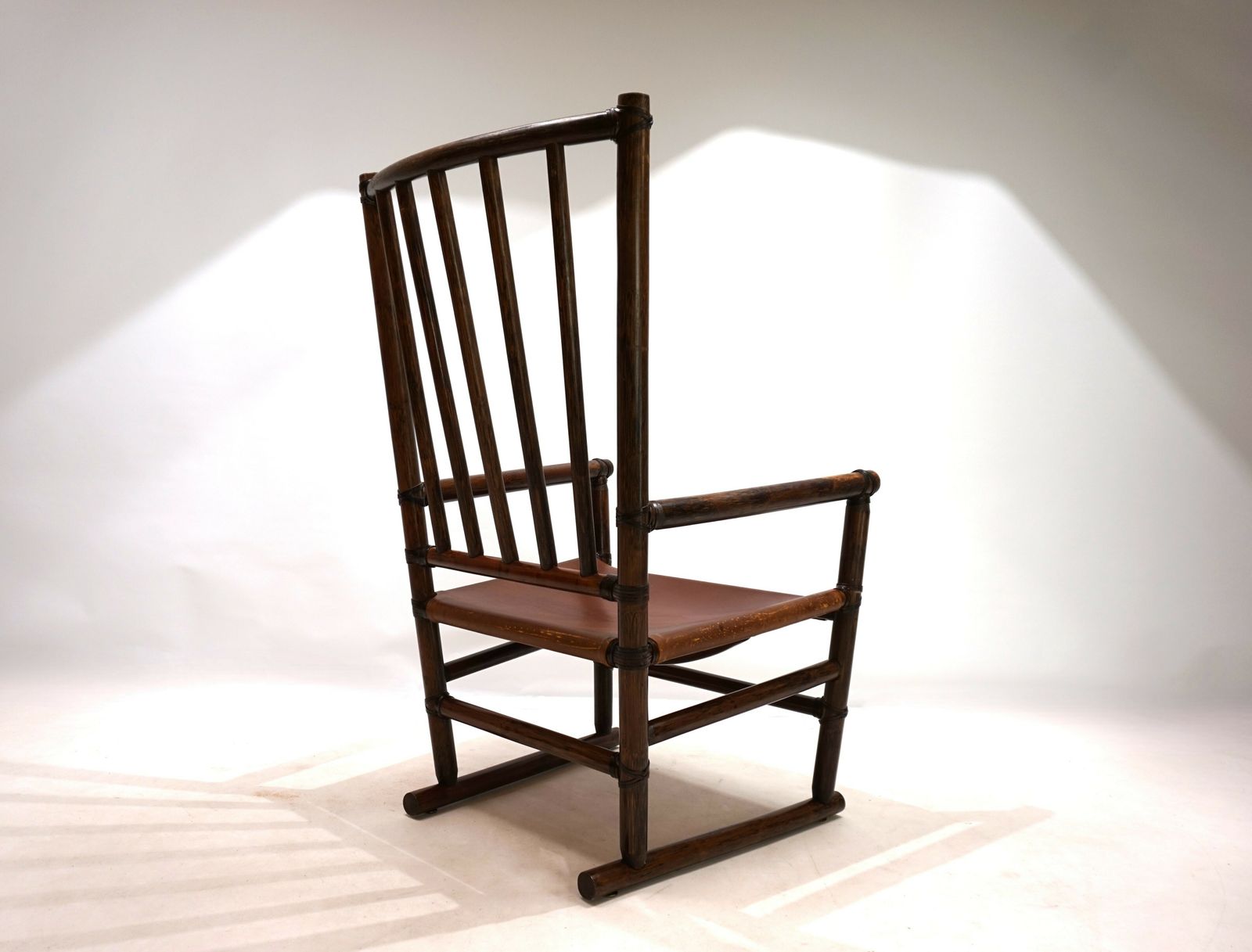 Manou Rattan Armchair With Leather Seat, 1960