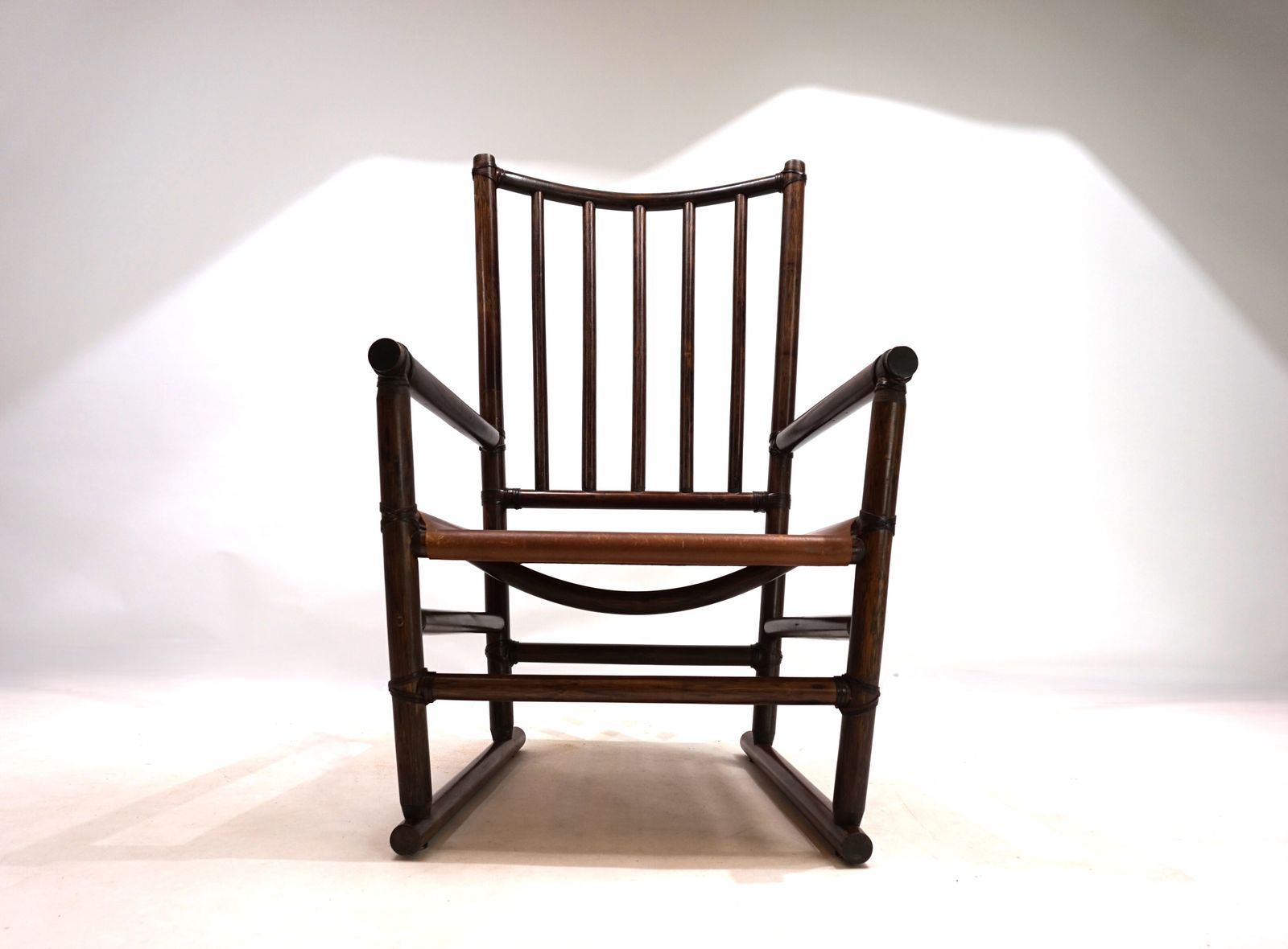 Manou Rattan Armchair With Leather Seat, 1960 photo vinterior