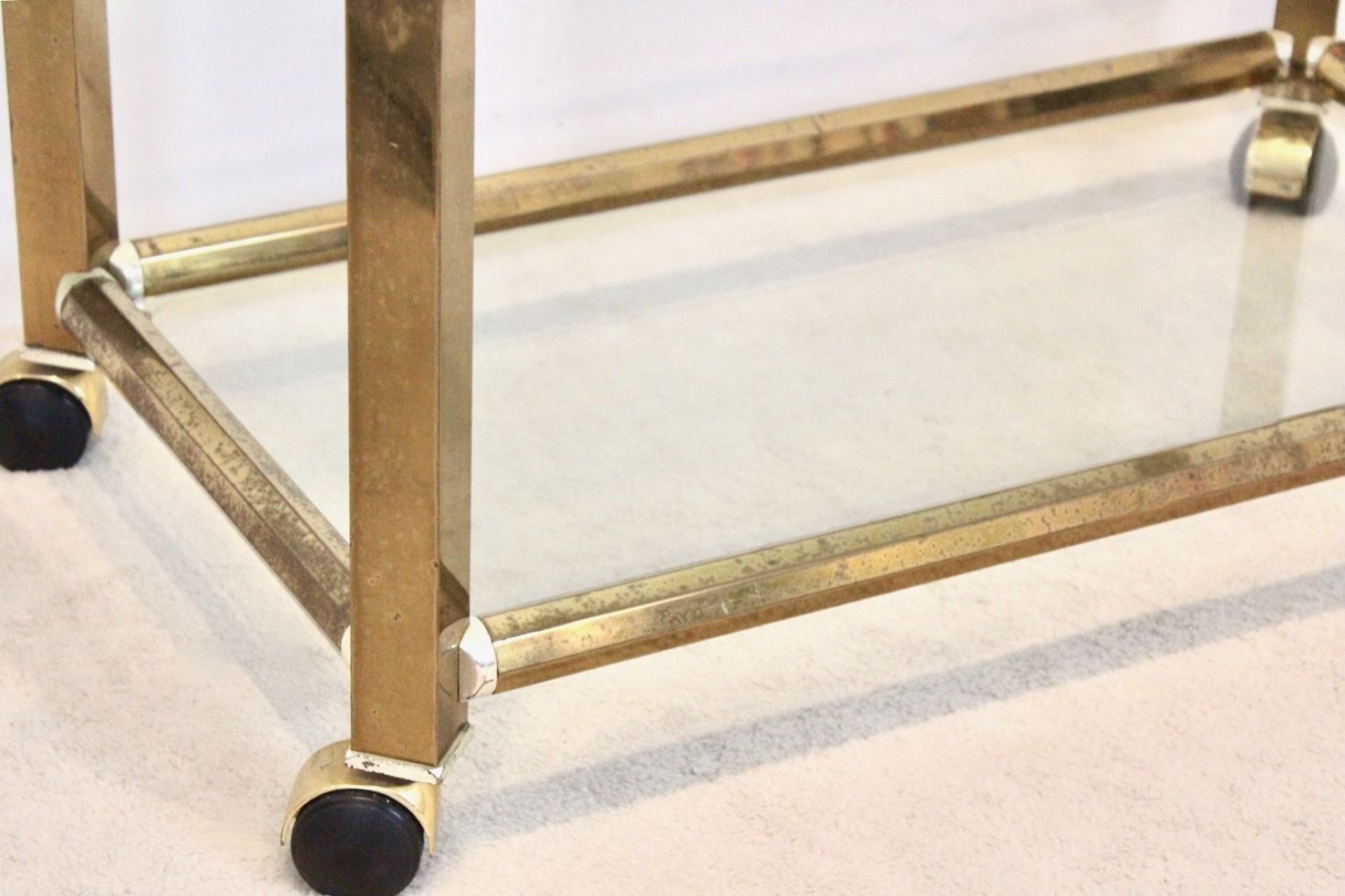 photo for sale Gio Ponti & Terenghi Brass And Nickel Bar Cart, Italy
