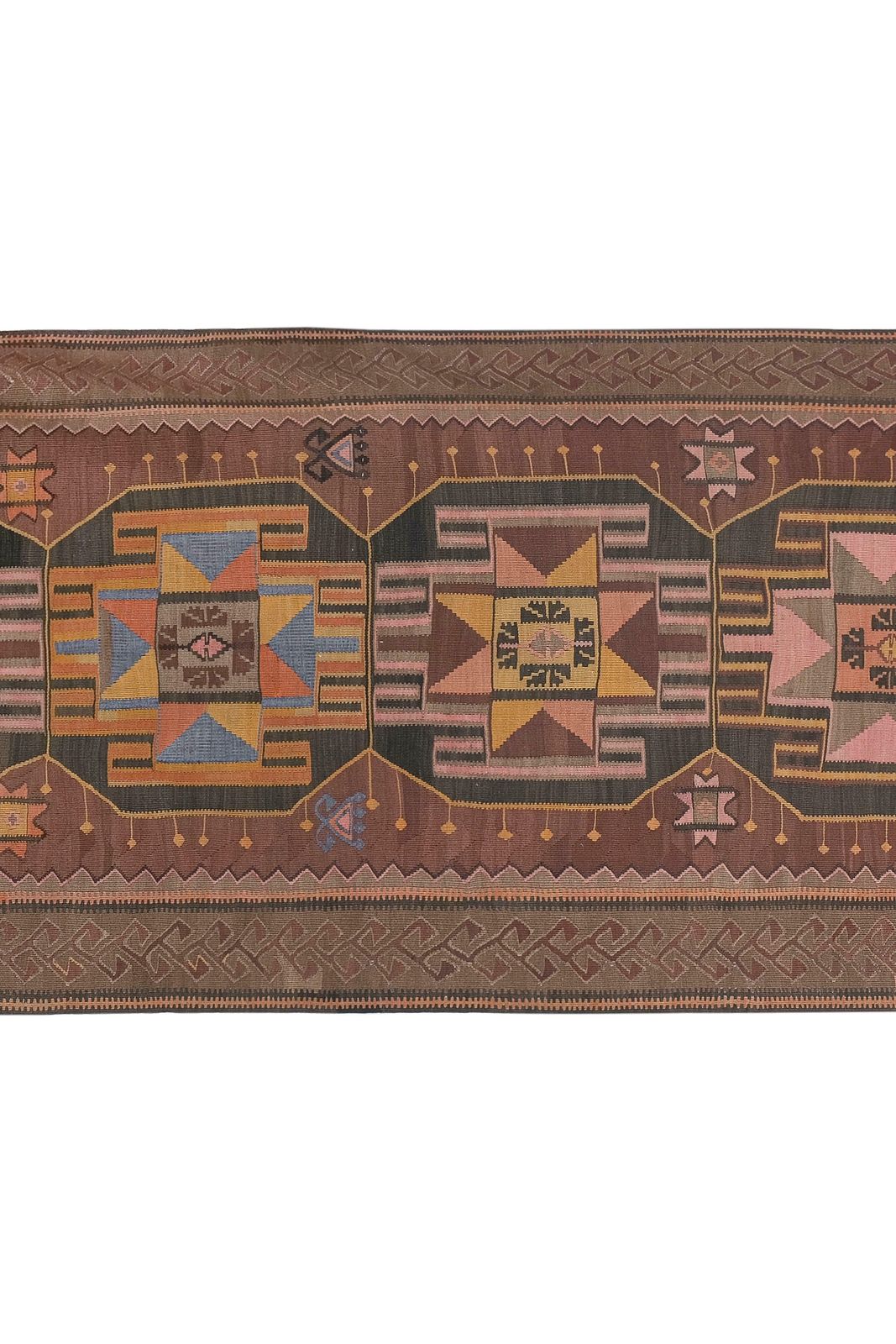 1960s Vintage Turkish Kars Kilim Rug 4'4'' X 8'7'' photo 900.0