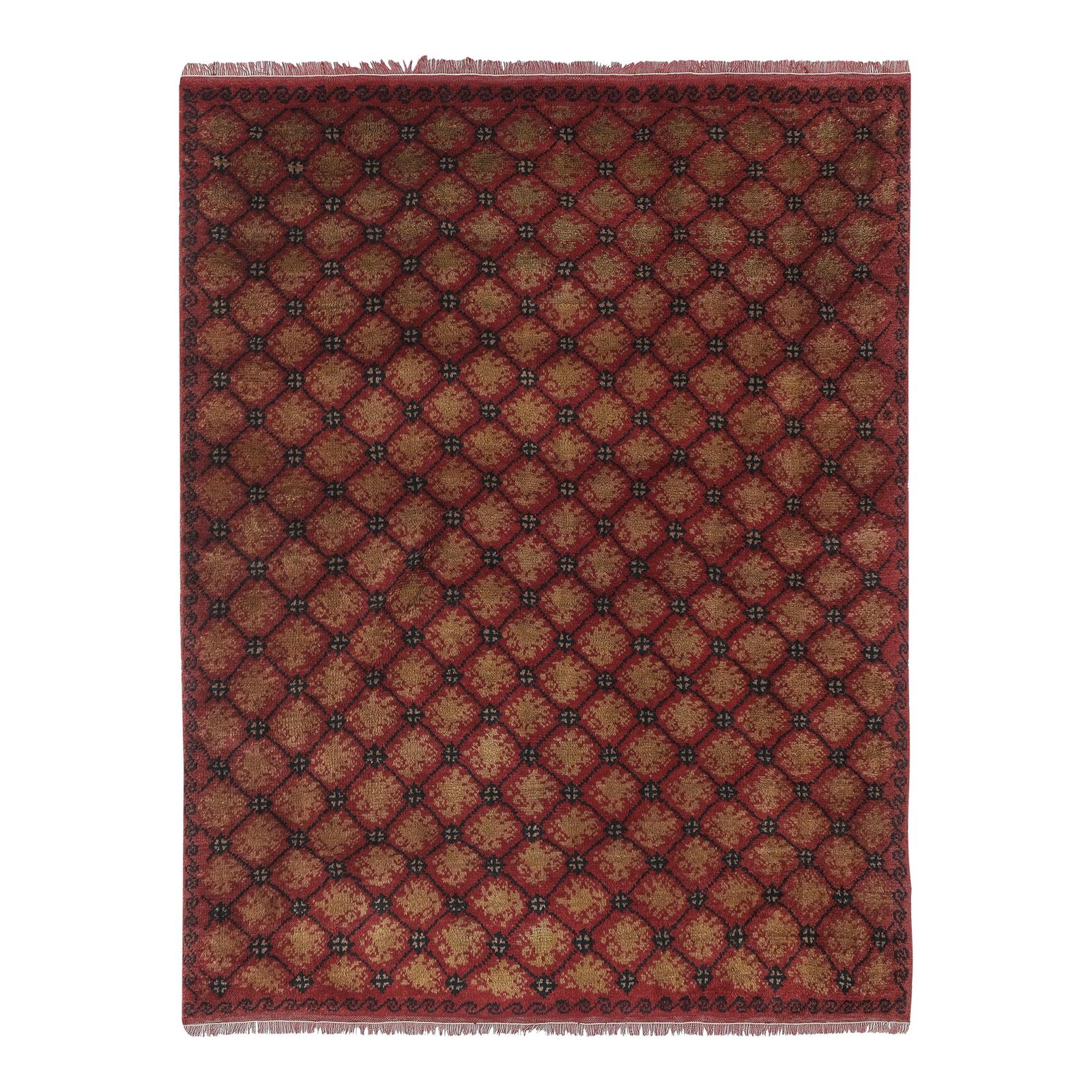 Turkish Karapinar Red Tulu Rug 4'3" X 5'7"