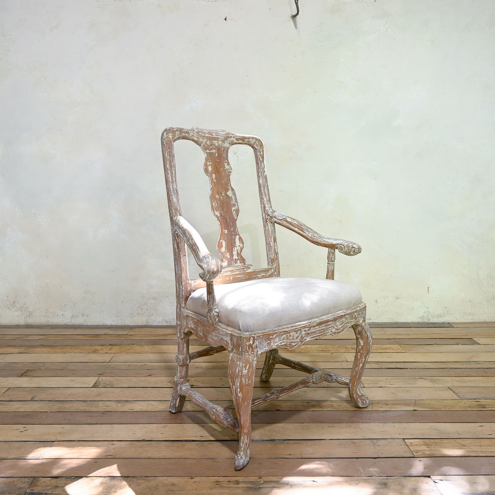 An 18th Century Swedish Gustavian Painted Open Armchair photo Furniture