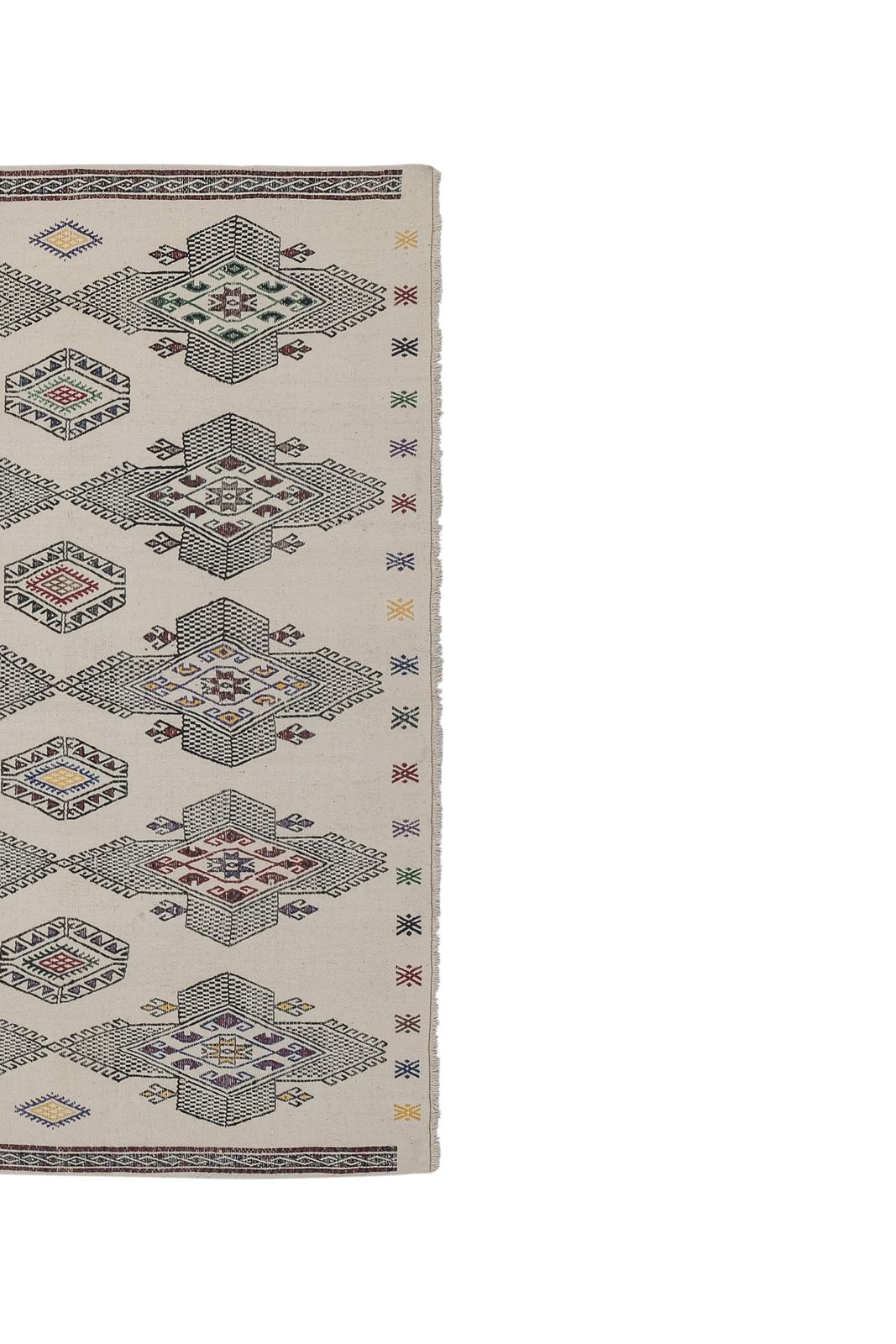 Vintage Geometrical Turkish Kilim Rug 5'1'' X 7'4'' photo 600.0