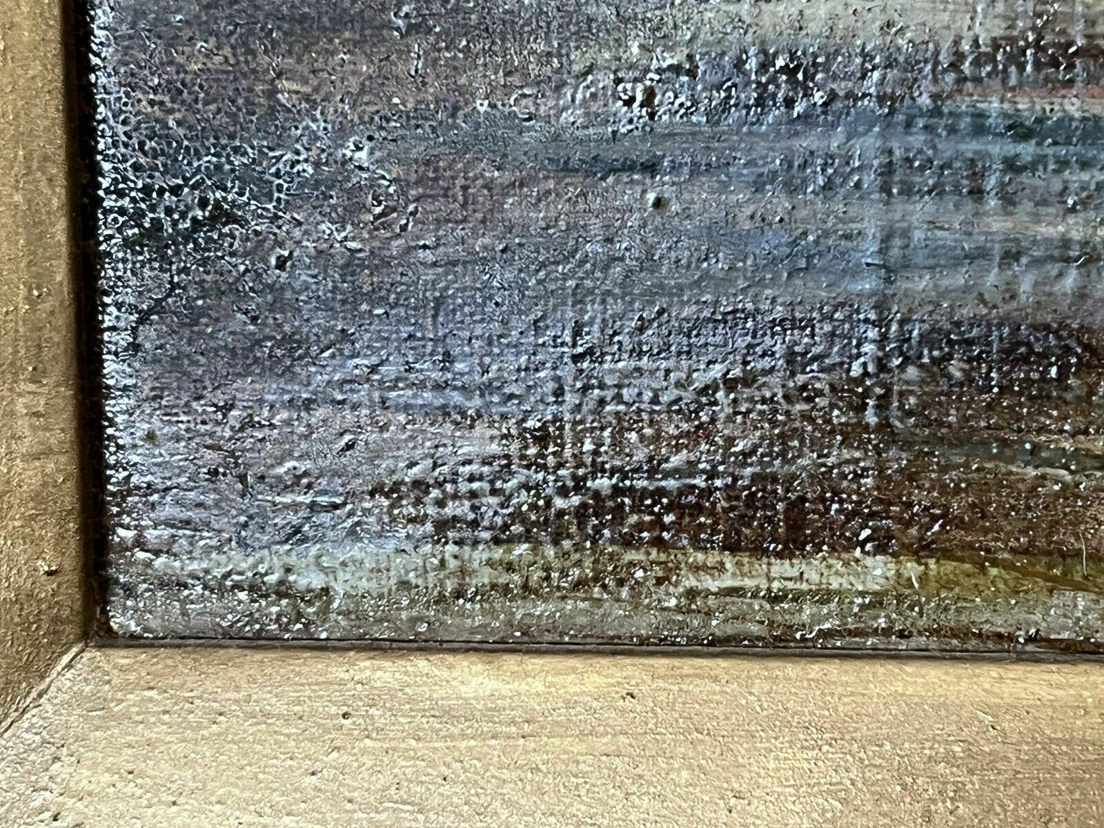 Antique Oil Painting. Oil On Board In Gilt Frame. Cattle Scene photo vinterior