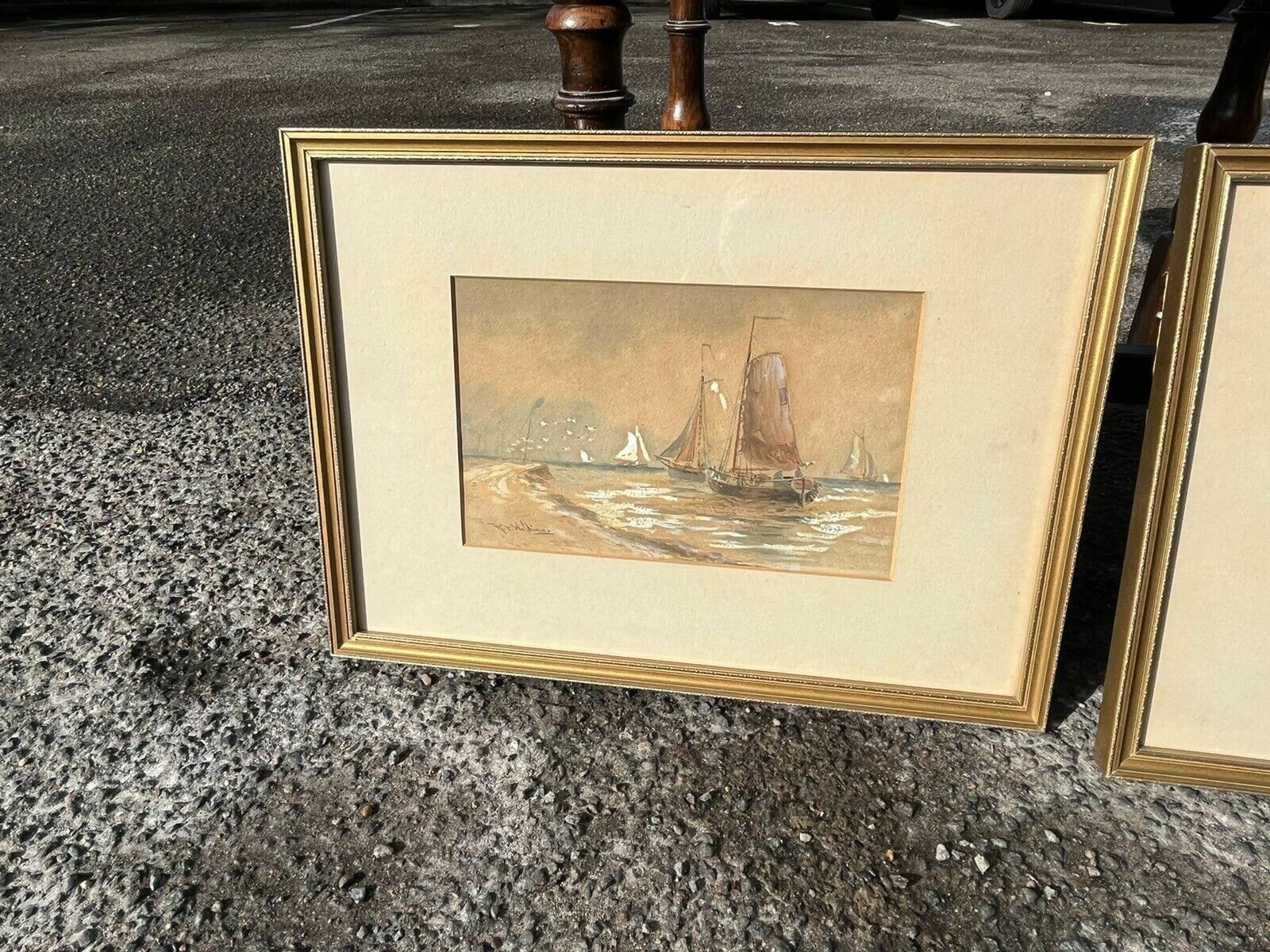 2 Marine/ Maritime Watercolours Paintings, Both Signed photo vinterior
