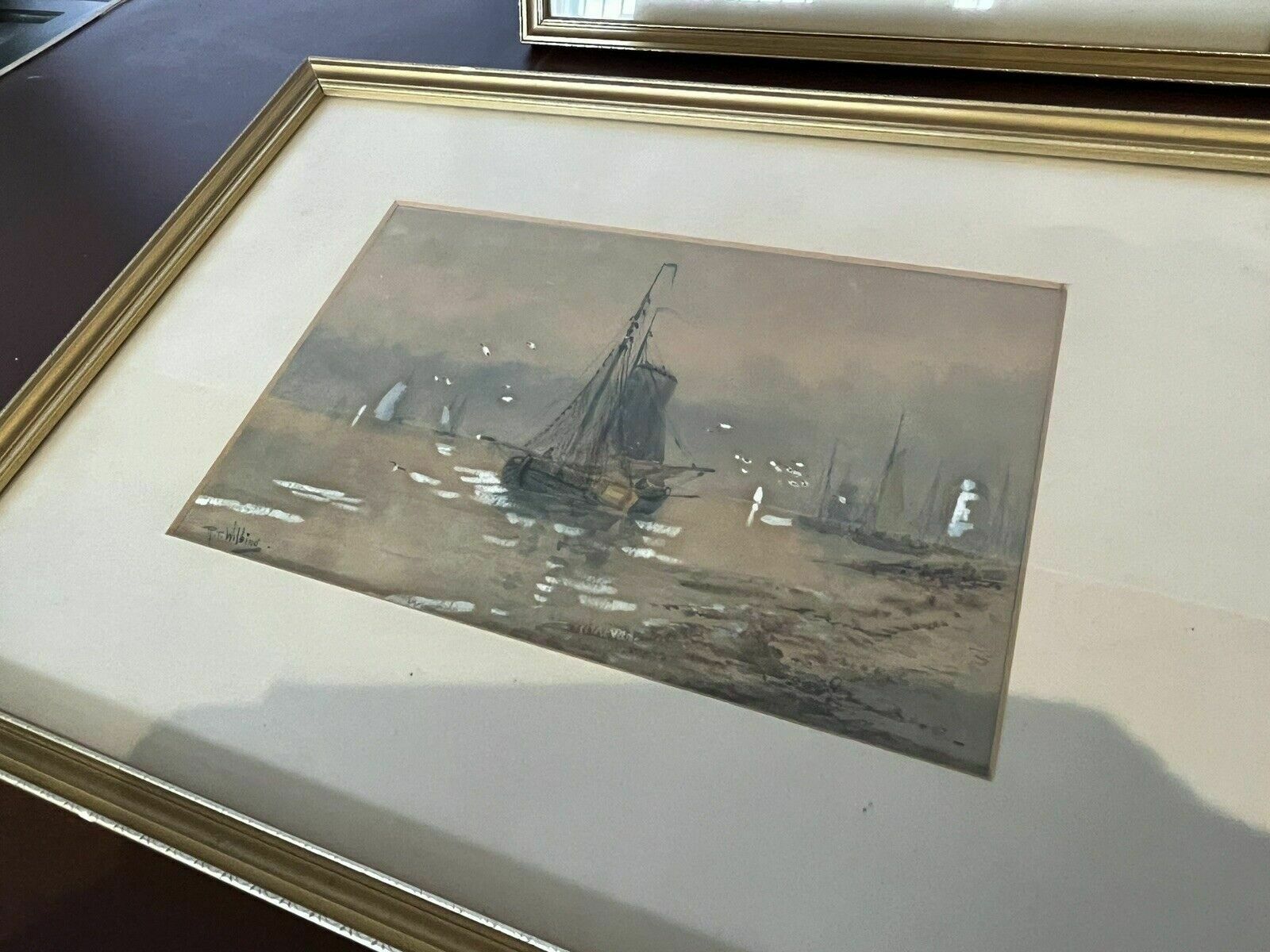 photo for sale 2 Marine/ Maritime Watercolours Paintings, Both Signed