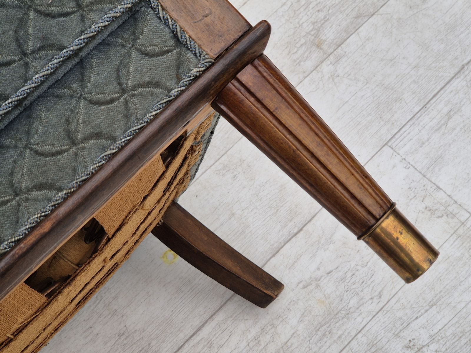1450.0 1960s, Danish Armchair, Original Very Good Condition, Furniture Velour, Beech Wood. photo