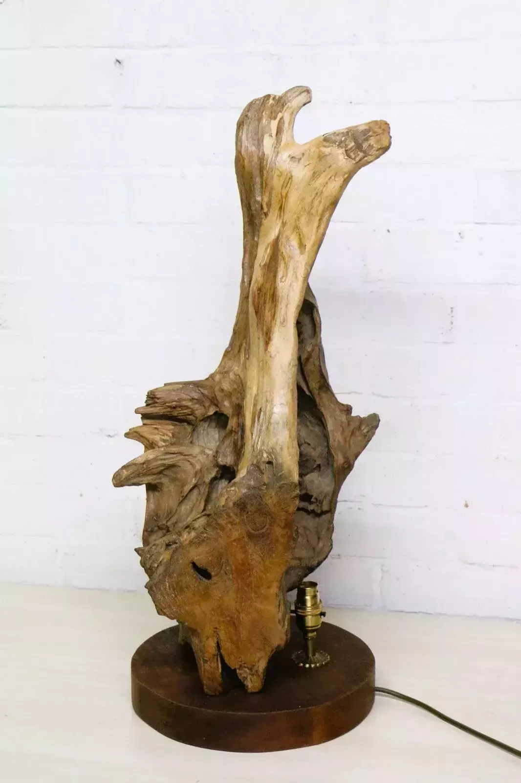 photo furniture Table Lamp Antique Salvaged Wooden Sculptural Timber Lamp Salvage Unique