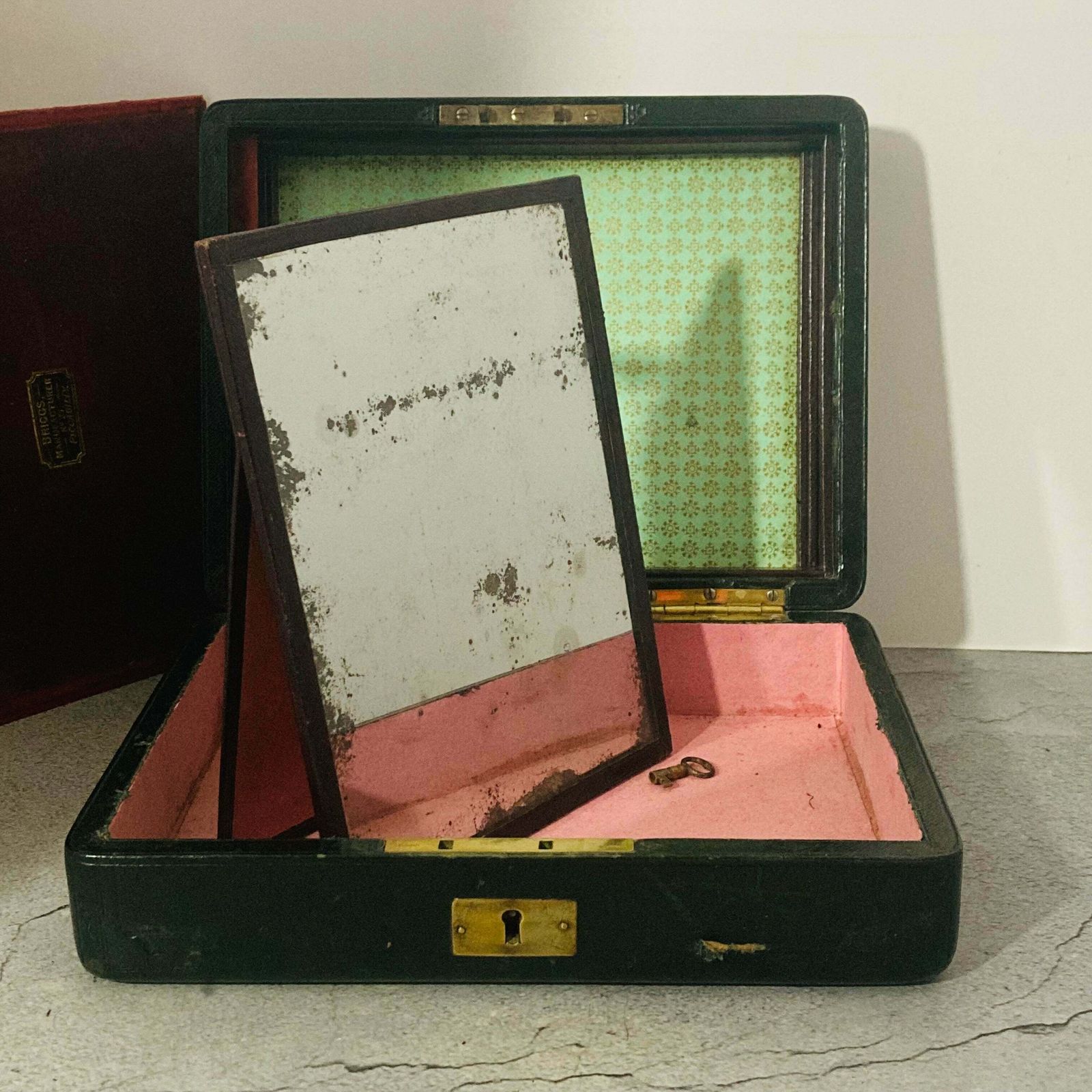 photo for sale Antique Leather Jewellery / Vanity Box