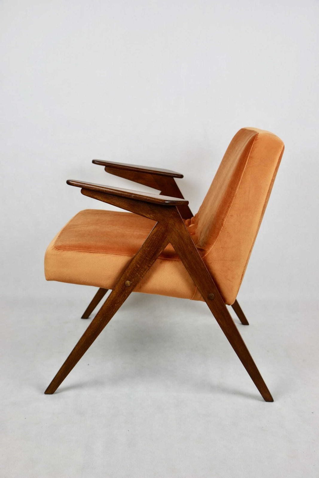 Bunny Zajączek Armchair, 70s Orange, Designed By J.Chierowski   2 Pieces Available photo vintage