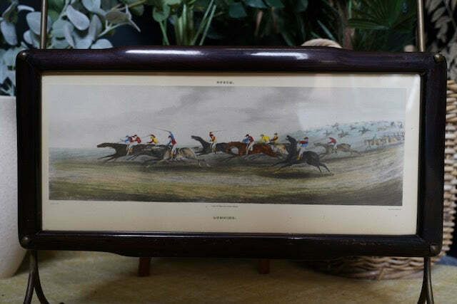Mid Century Italian Designed Rosewood & Brass Magazine Rack With Watercolour Landscapes photo vinterior