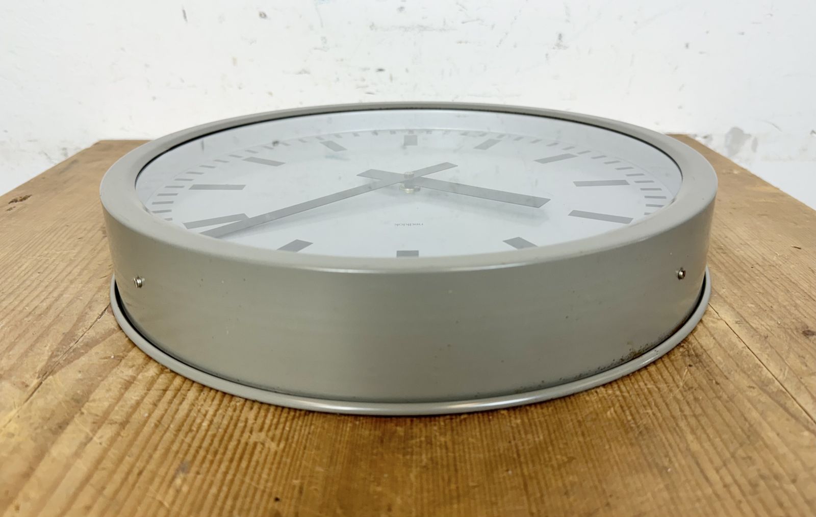 Grey Industrial Station Wall Clock From Nedklok, 1960 photo 289.0