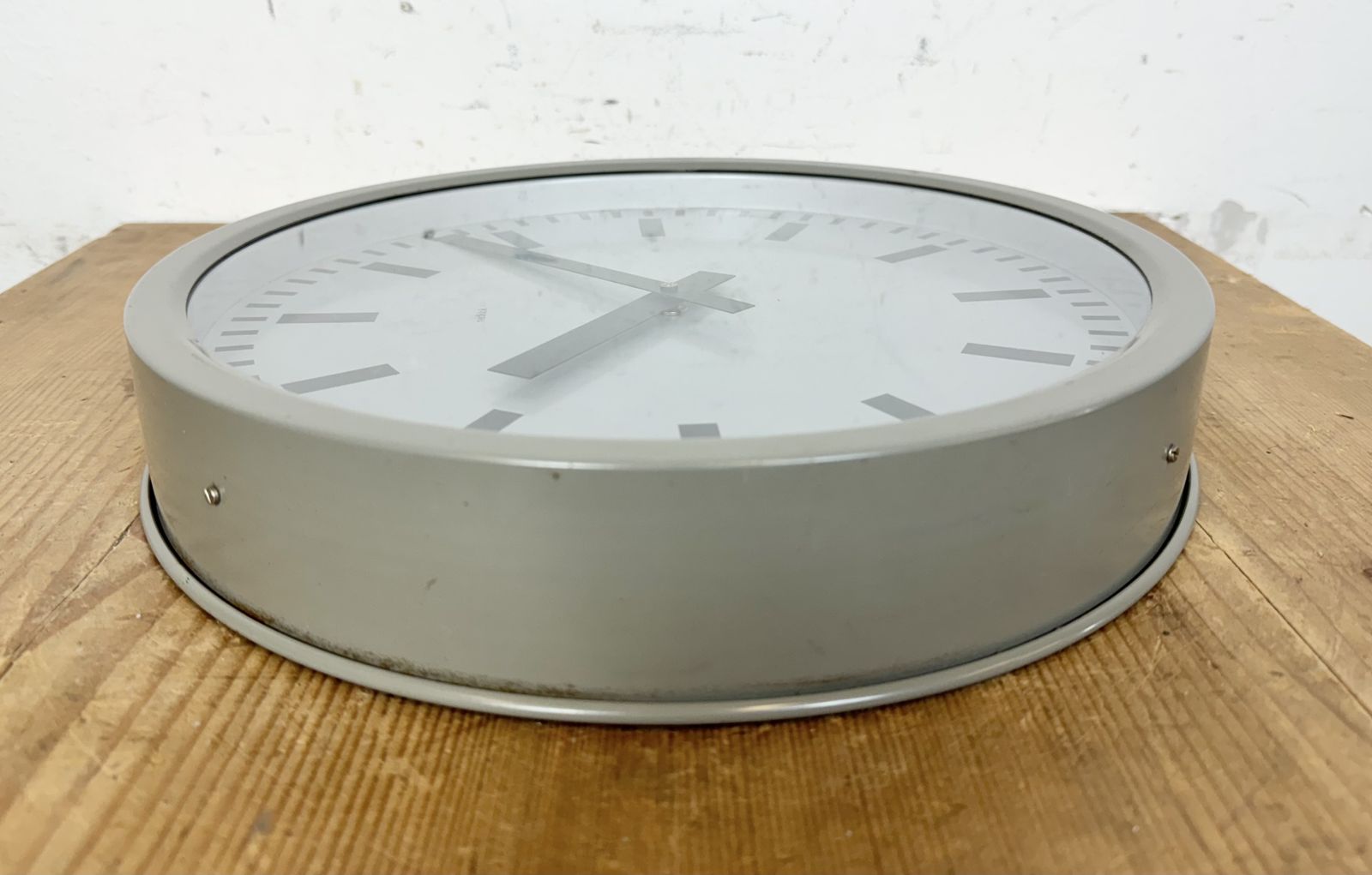 Grey Industrial Station Wall Clock From Nedklok, 1960 photo buy