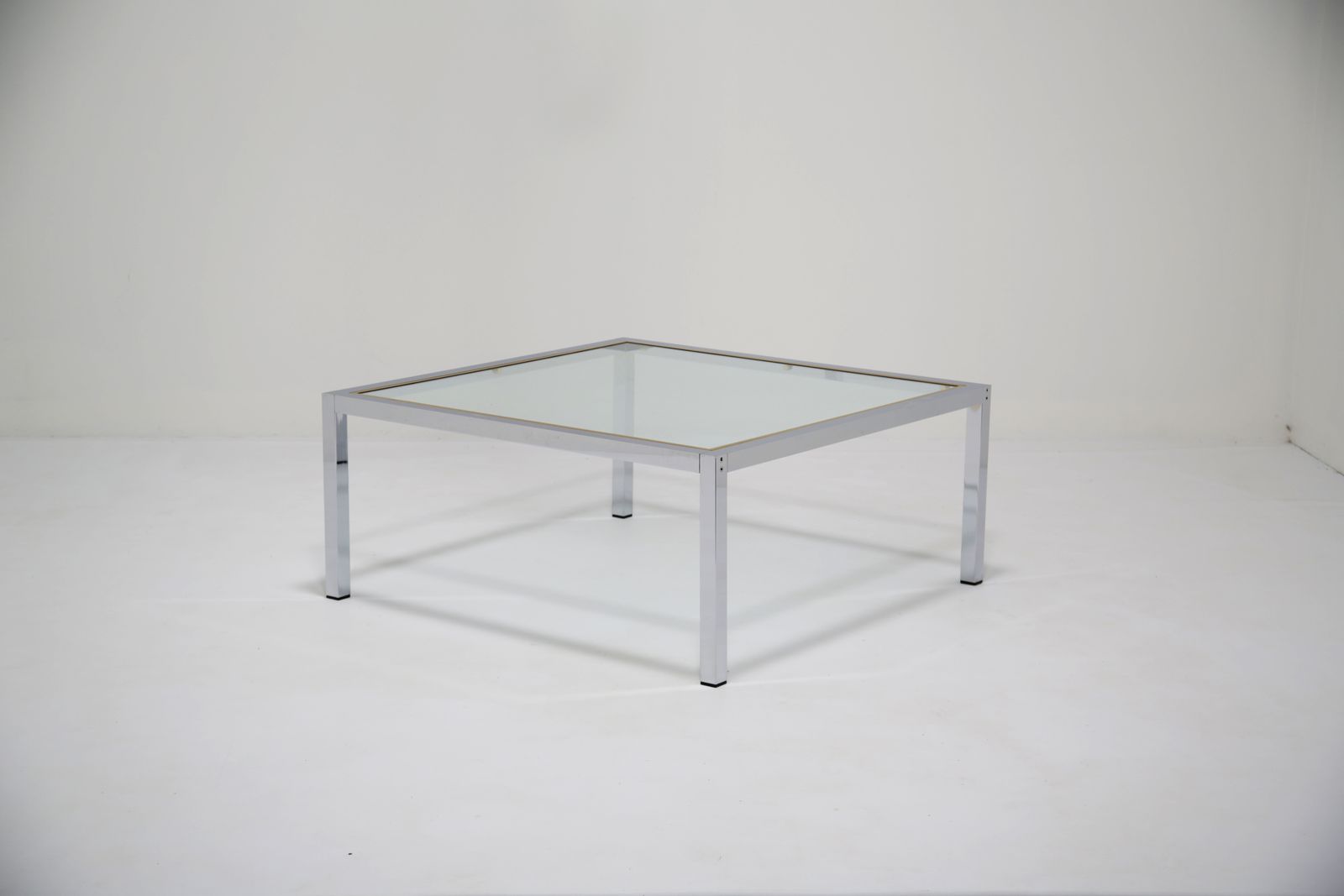 Mid Century Chrome And Glass Coffee Table, Italy, 1970s. photo furniture