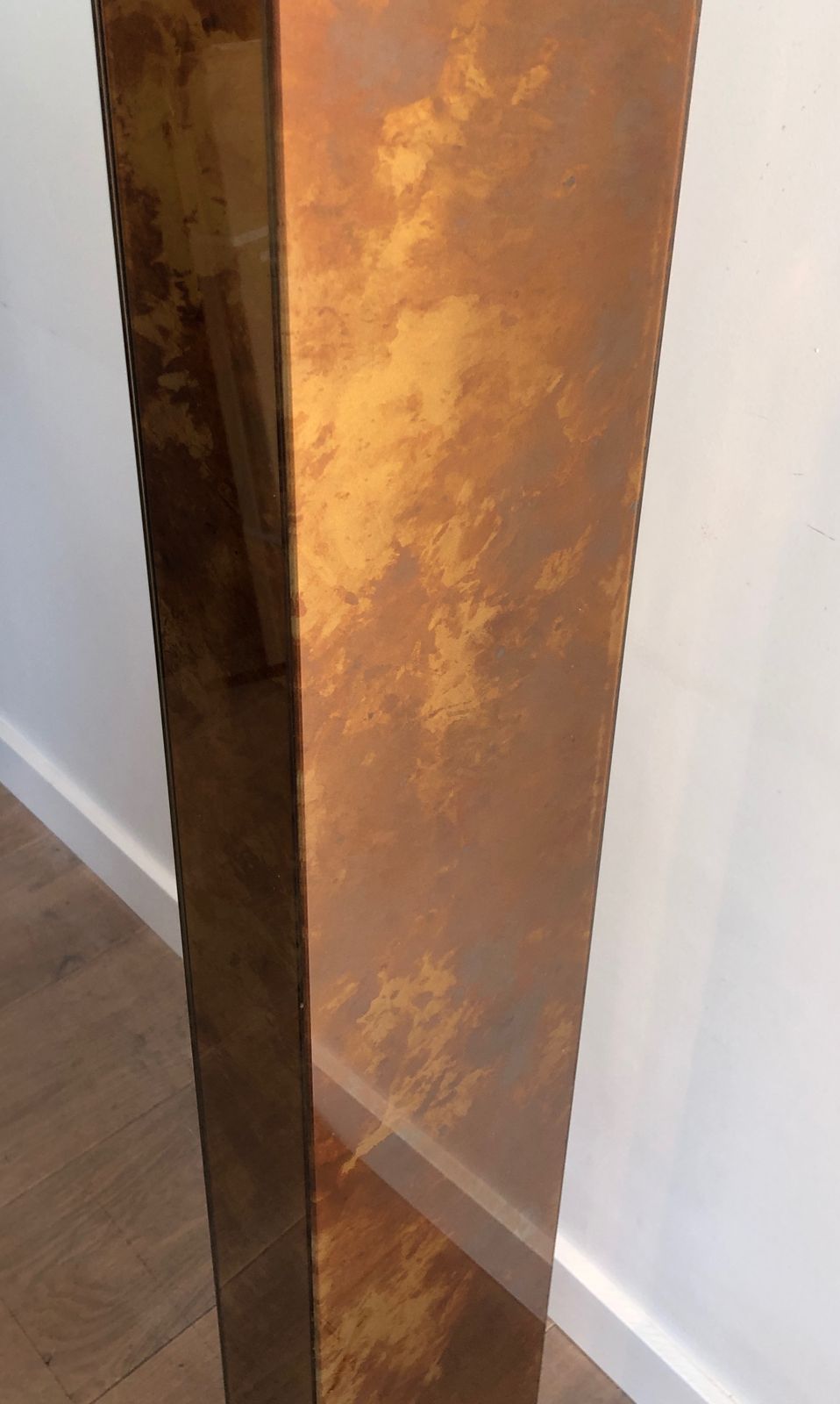 Floor Lamp In Golden Plexiglass And Golden Metal Base photo vinterior