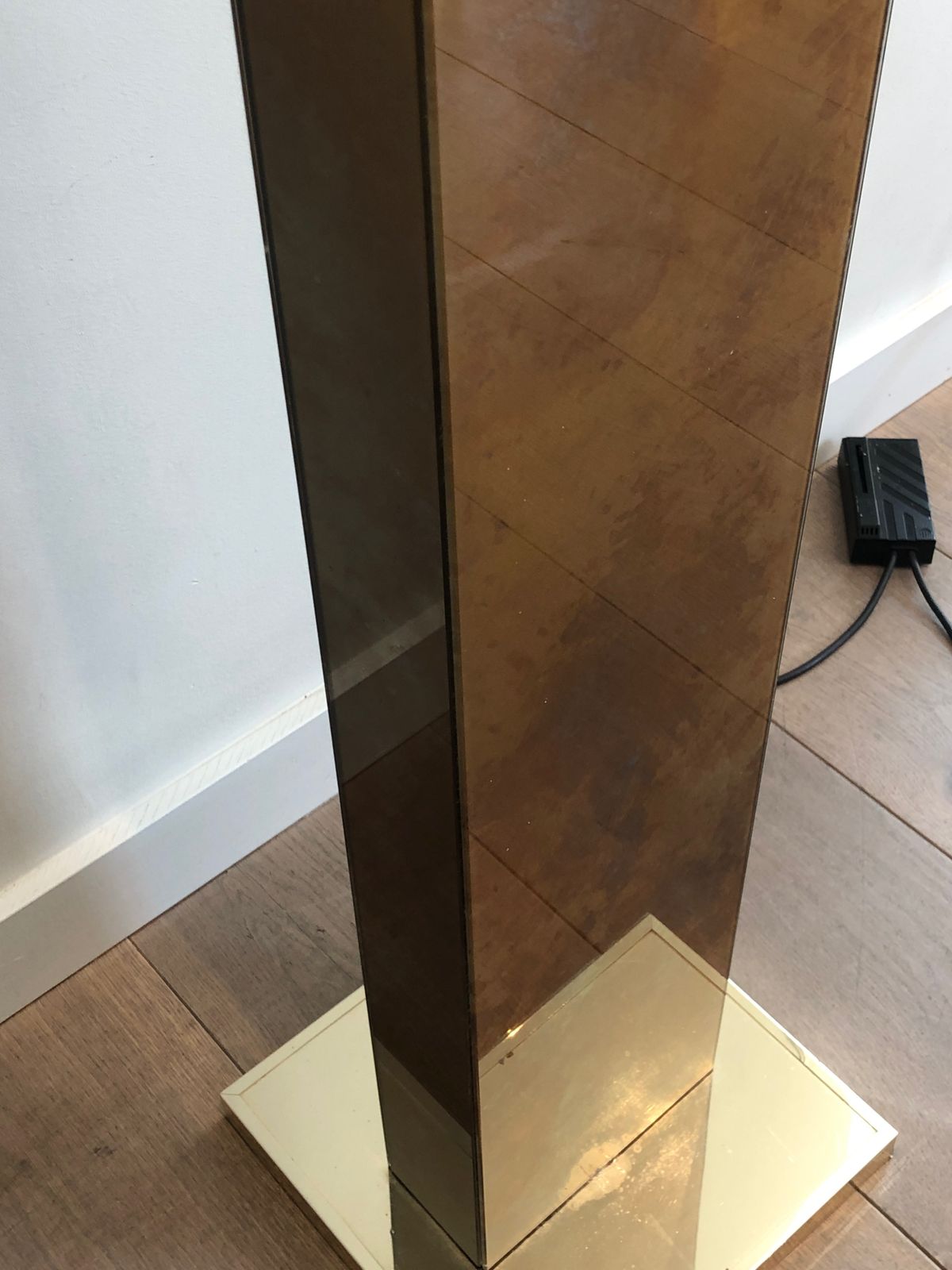 Floor Lamp In Golden Plexiglass And Golden Metal Base photo buy
