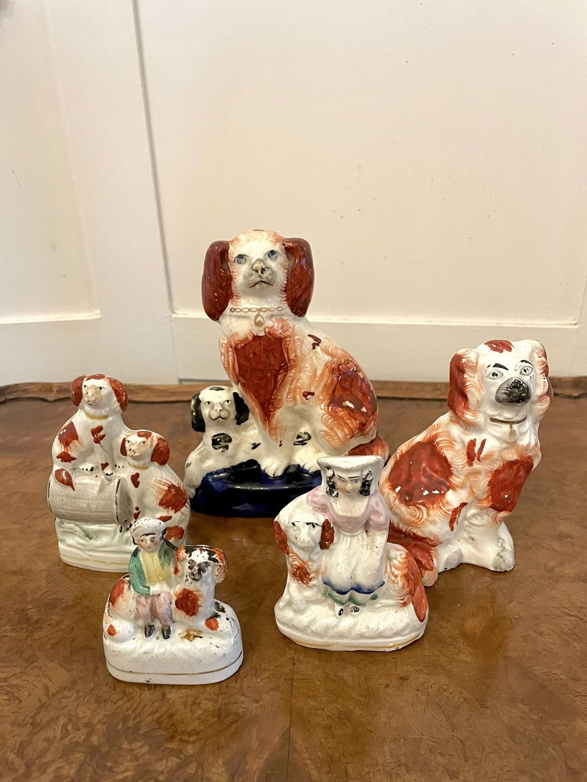 photo furniture Collection Of Unusual Antique 19th Century Staffordshire Dogs  Set Of 5