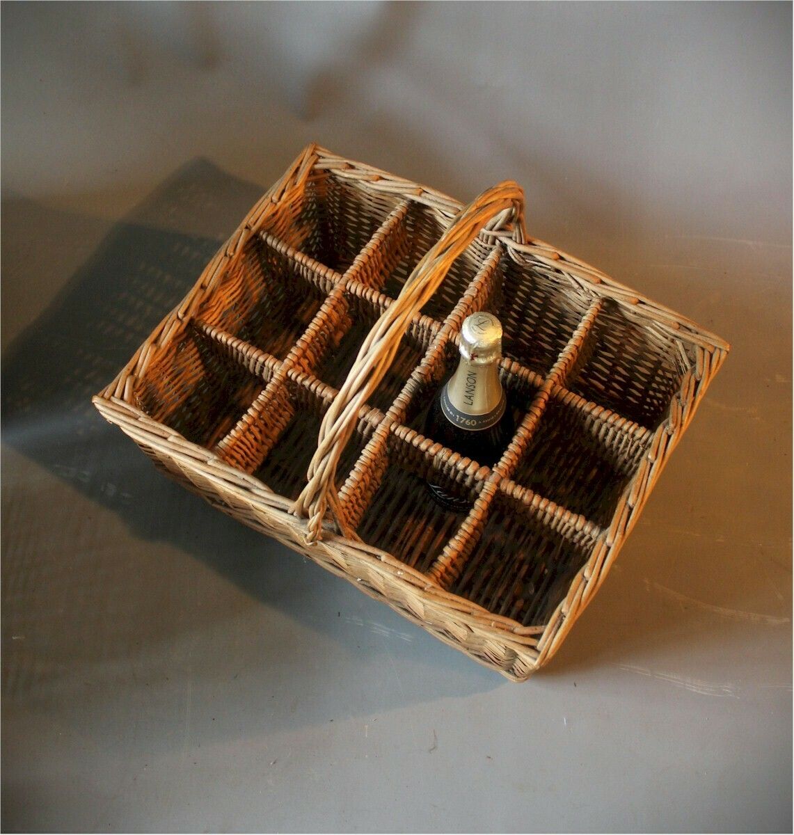 Wicker Basket Bottle Carrier photo furniture
