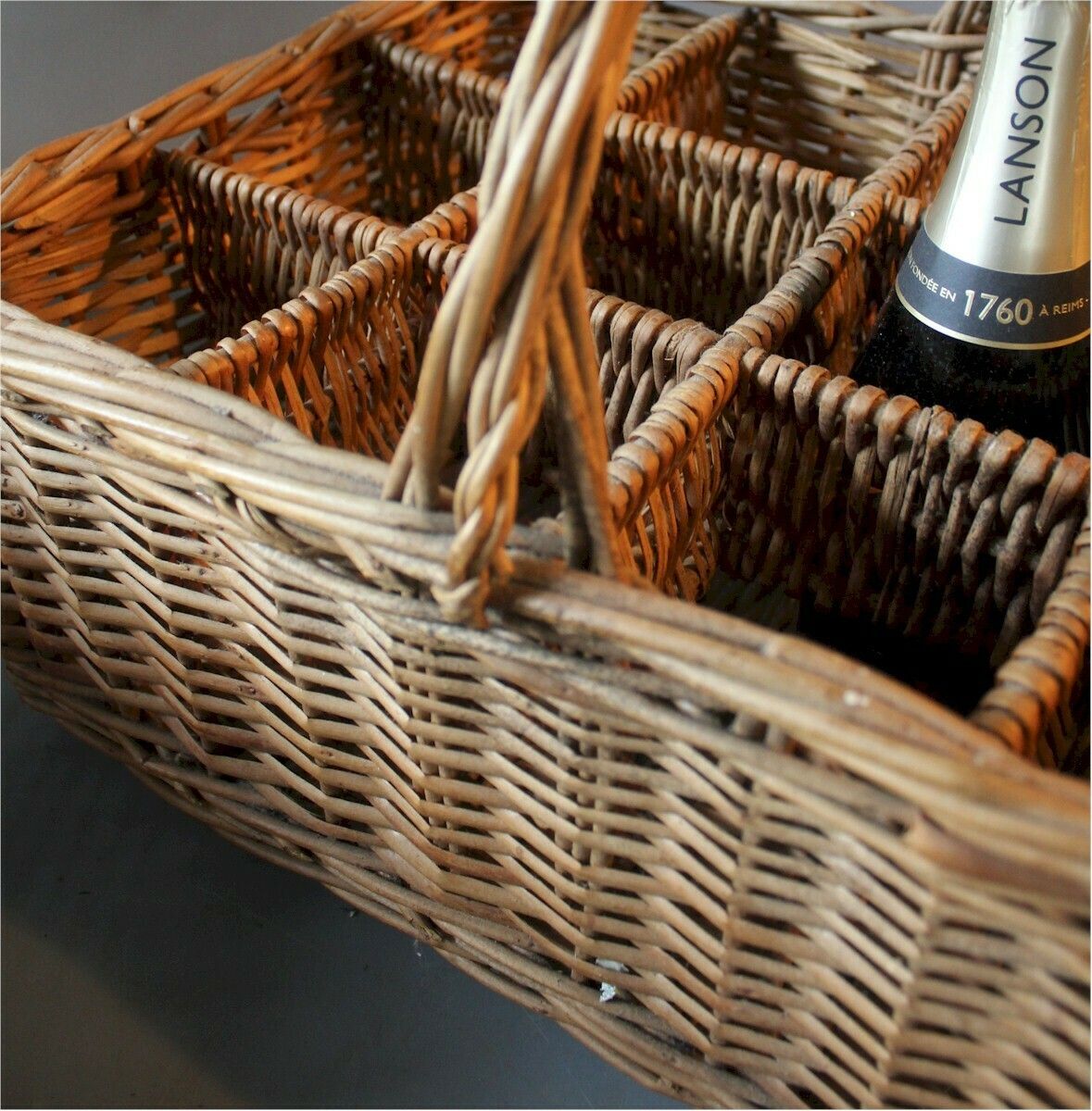 Wicker Basket Bottle Carrier photo 195.0