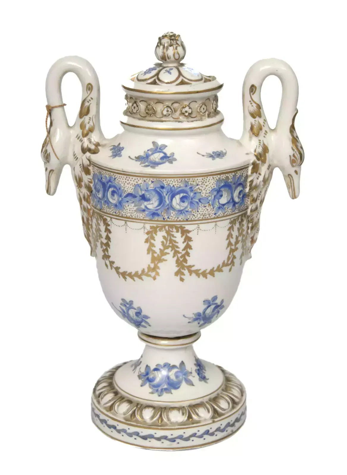 Porcelain Vaseurn With Lid, 1800s photo Home Decor