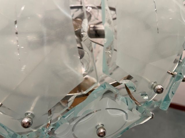photo for sale Large Bevelled Glass Sphere By Zero Quattro For Fontana Arte 1970’s