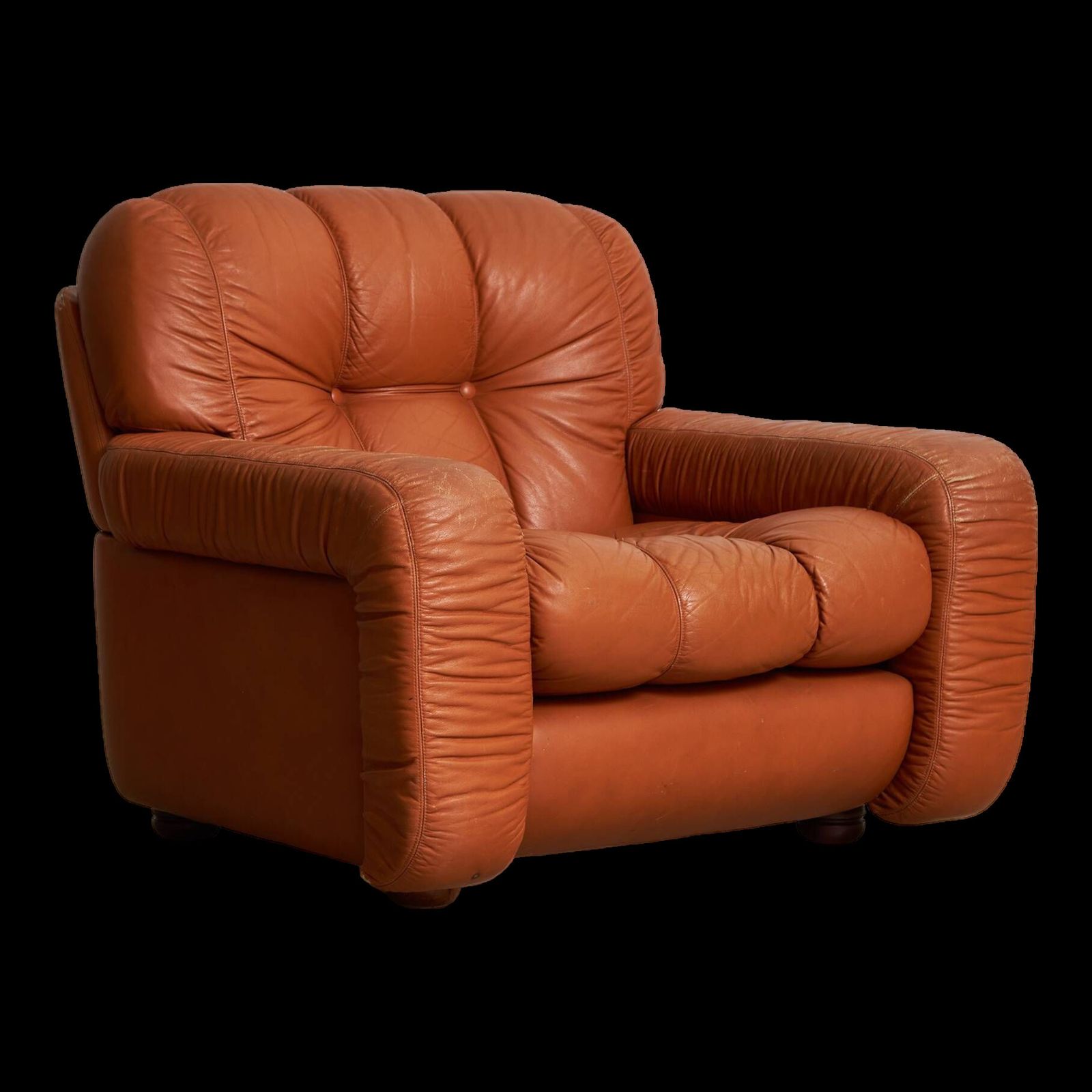 1970s Leather Armchair, Vintage