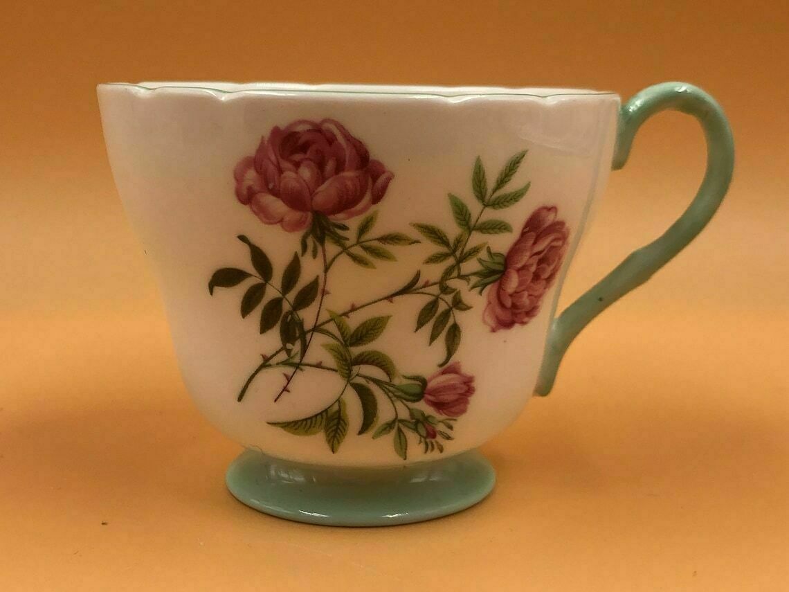 Vintage Shelley China Eglantine Design Richmond Shape Tea Cup, Saucer And Side Plate Trio. 2383. photo for sale