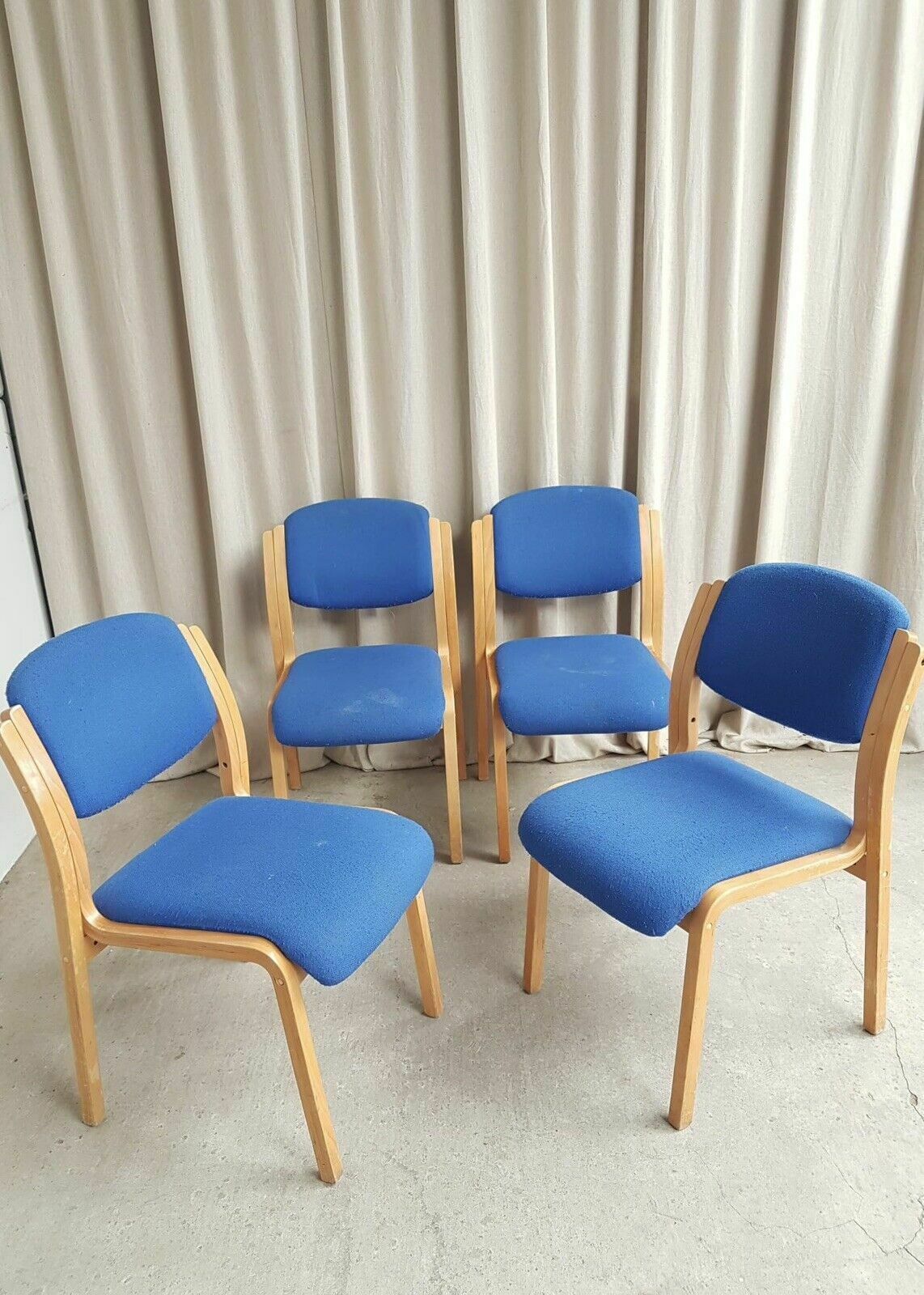 Vtg Late Mid Century Set Of 4 Modernist Style Dining Chairs Scandi Retro R504 photo 207.0