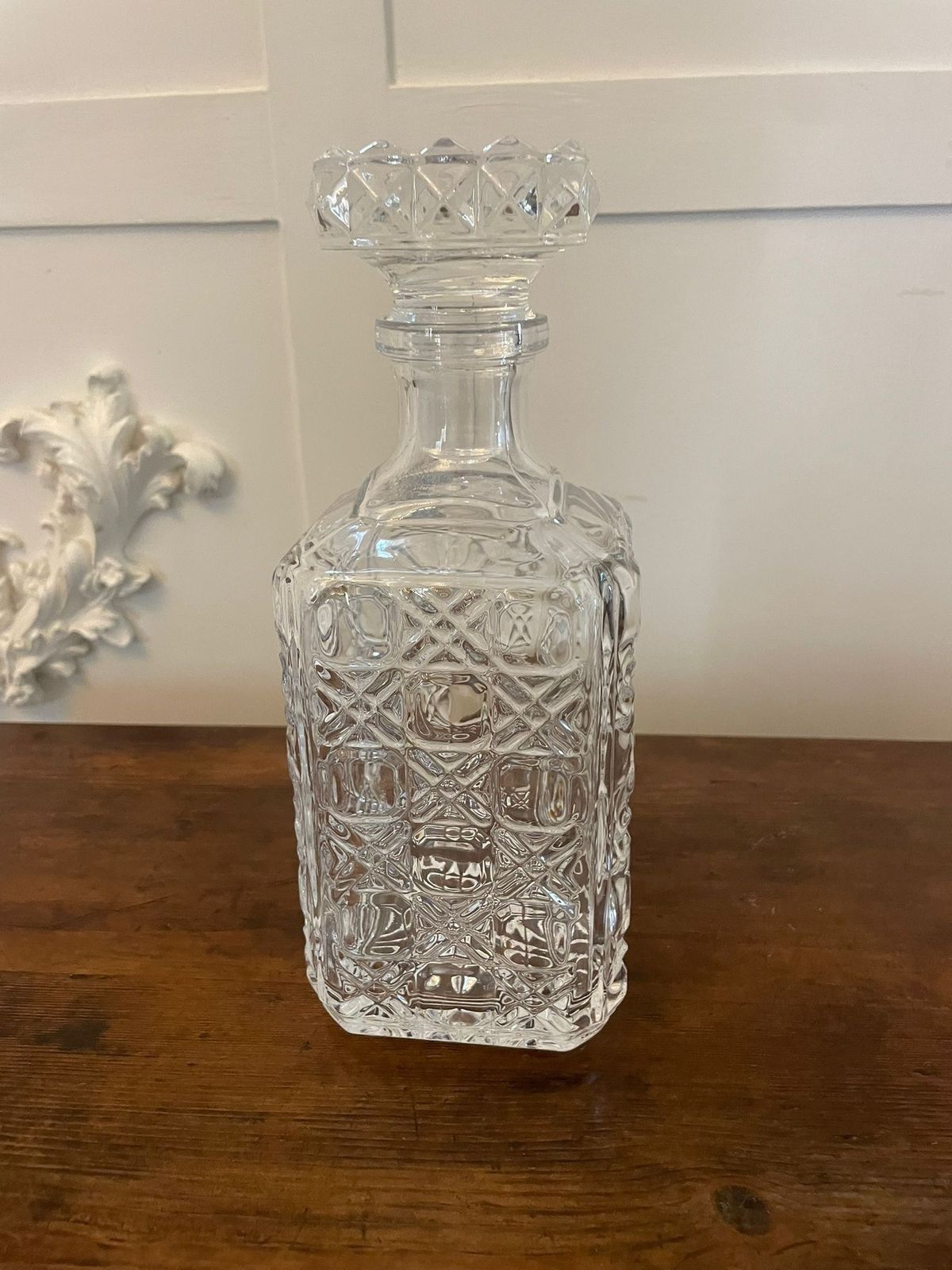 Antique Early 20th Century Quality Cut Glass Decanter photo vintage