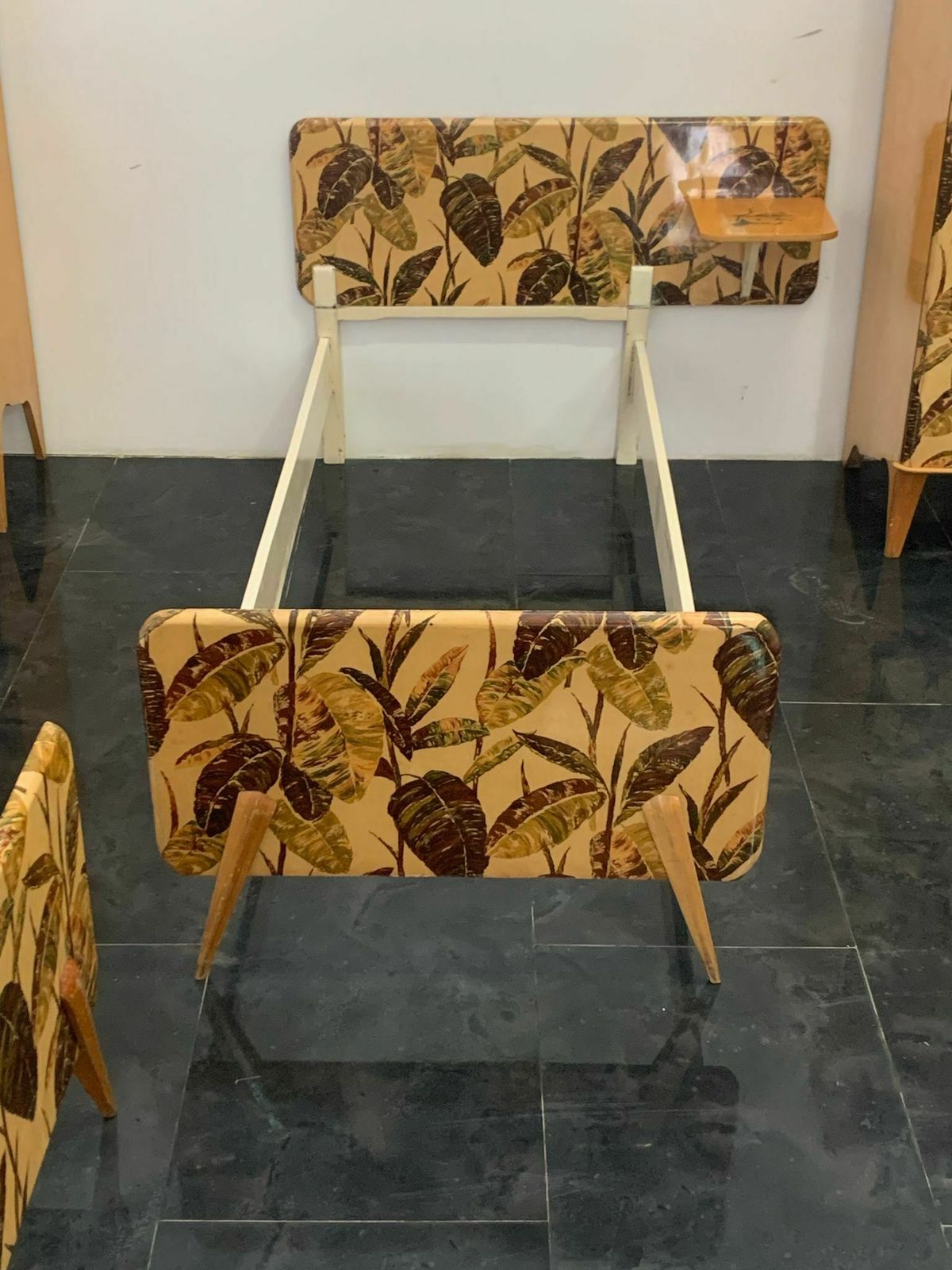 Single Bed With Integrated Folding Bedside Table, 1950s photo buy