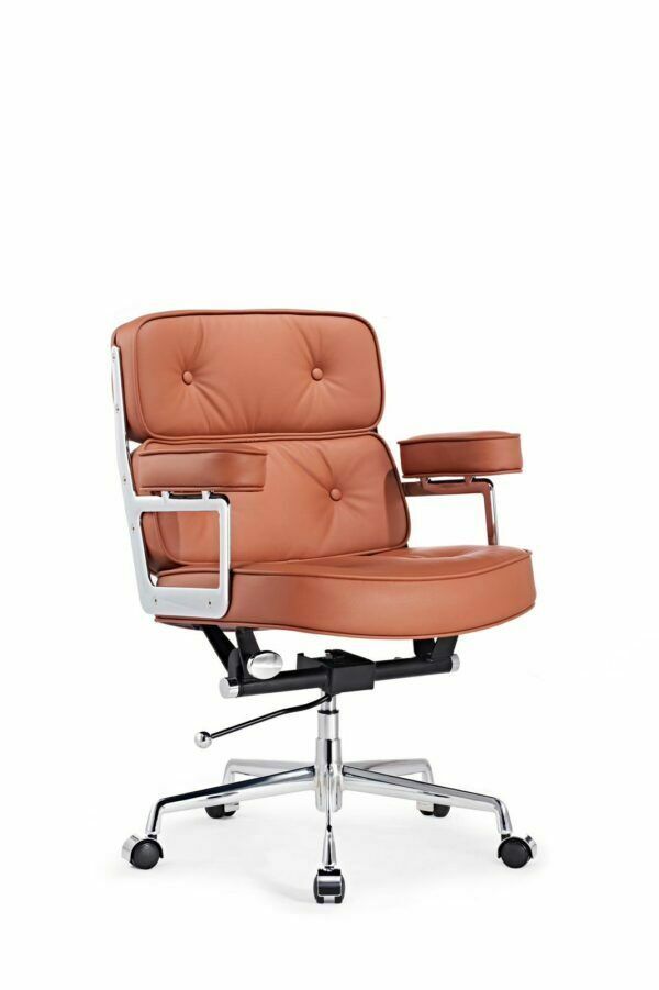 Mid Century Style Office Chair In Leather