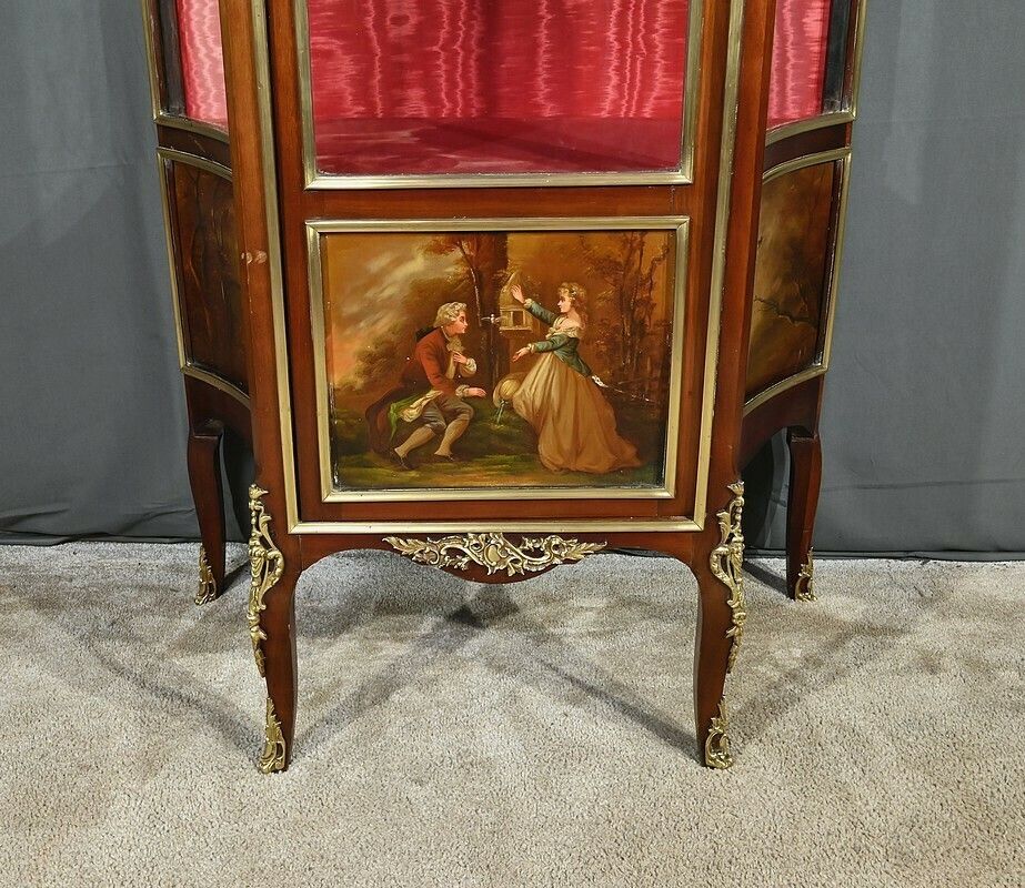 Mahogany Display Case, Transition Style Louis XV Louis XVI – Part 1 Of The 20th Century photo vintage