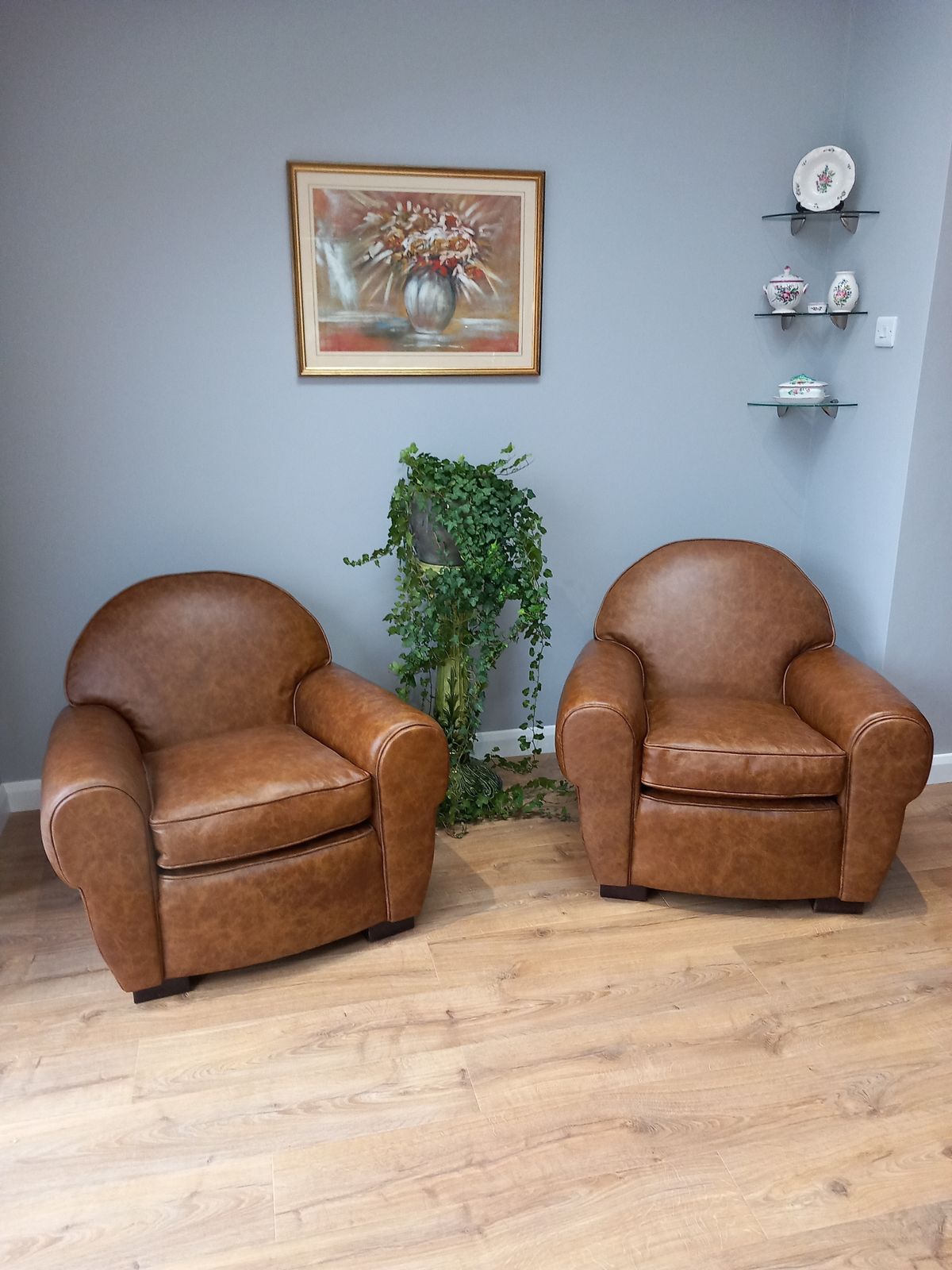Pair Of Rare Petite Round Back French Club Chairs From The 40's photo Furniture