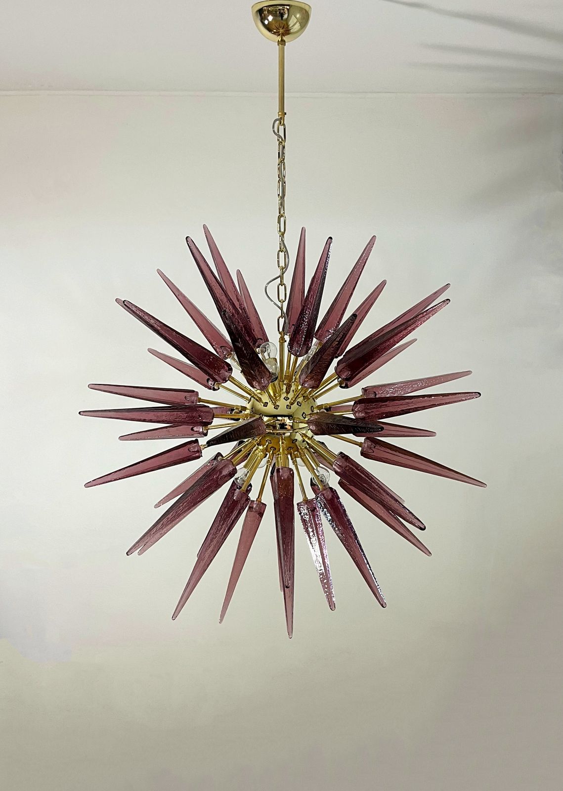 Exceptional Murano Amethyst Glass Sputnik Chandelier   51 Glasses photo for sale